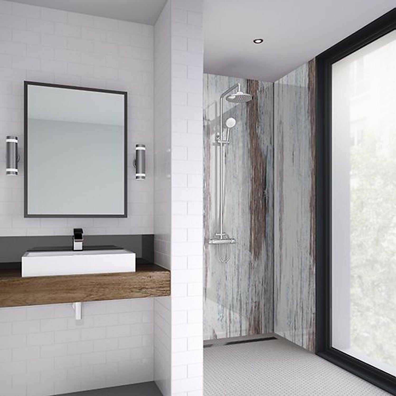 Wetwall 590mm tongue & groove laminate - painted wood