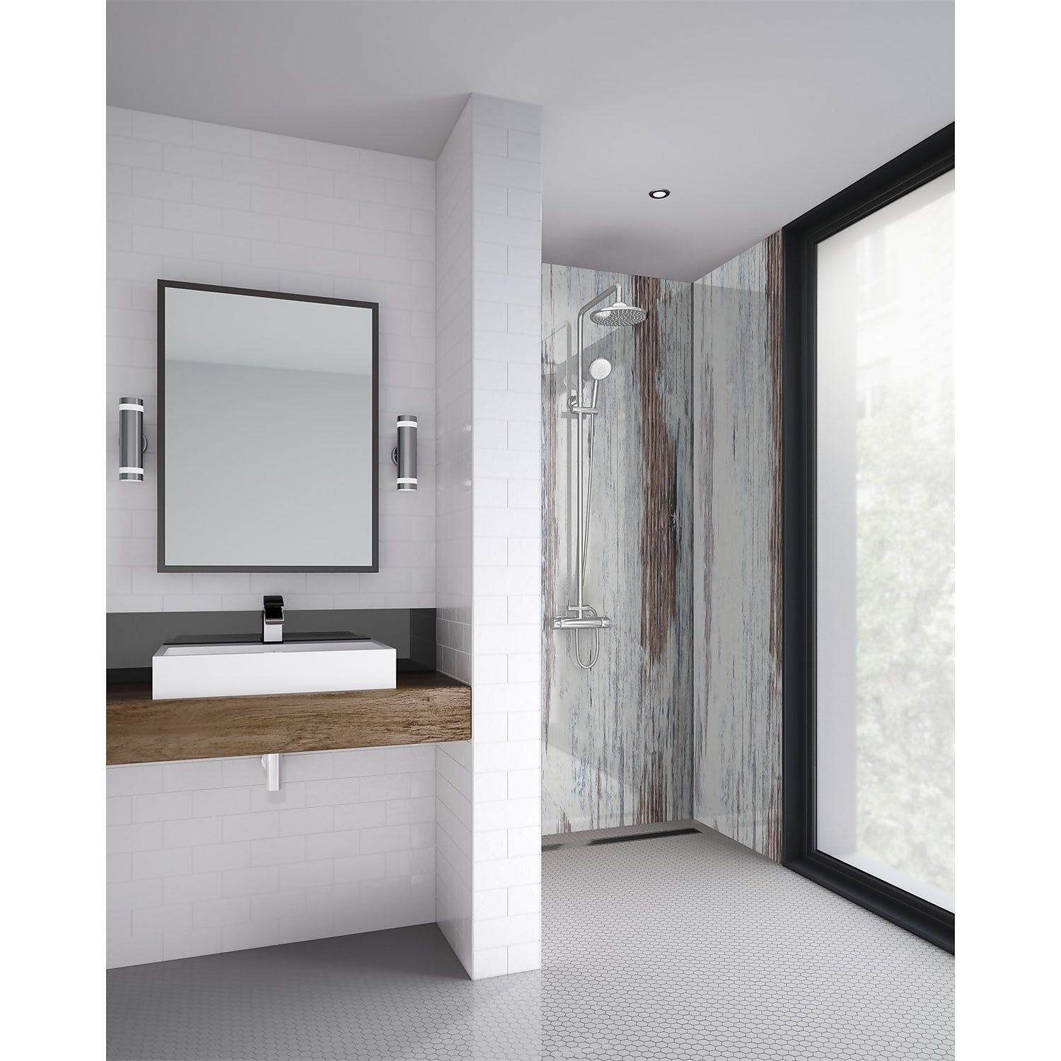 Wetwall 1200mm square edge laminate - painted wood