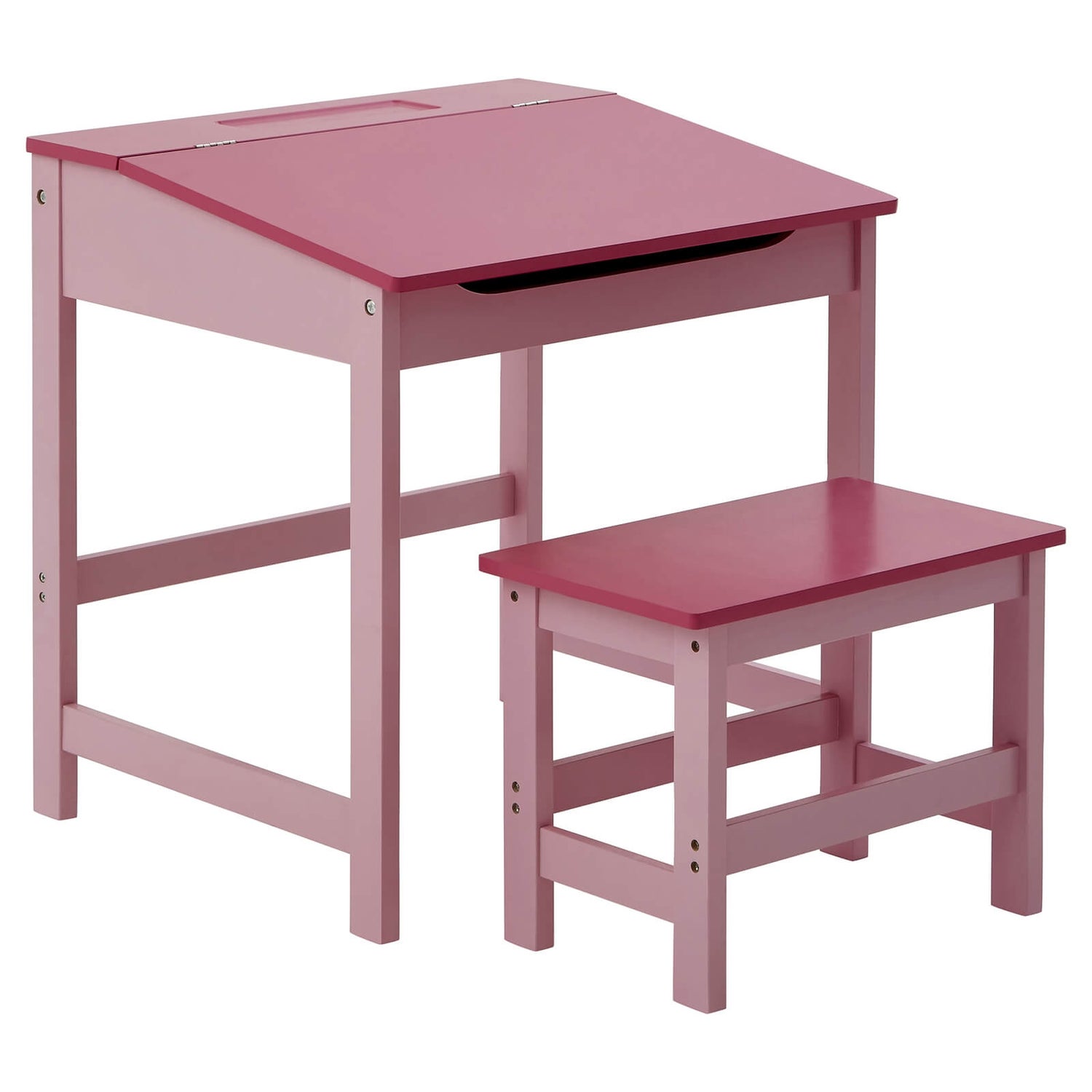 Kids Desk and Stool Pink Homebase