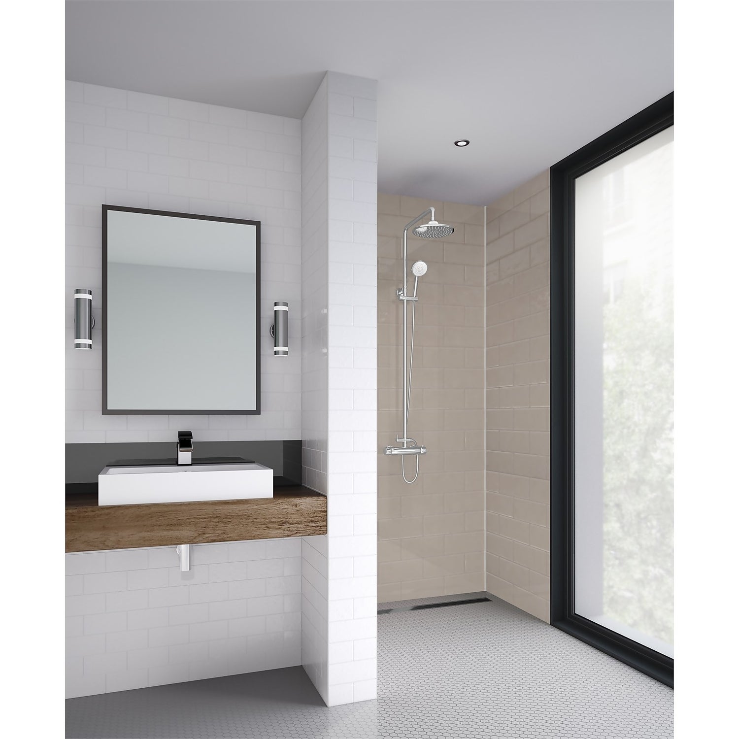 Wetwall Coffee 3 Sided Shower Kit - Composite