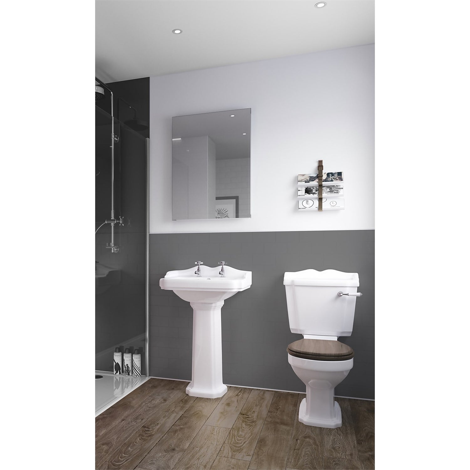 Wetwall Grey 3 Sided Wall Kit - Composite