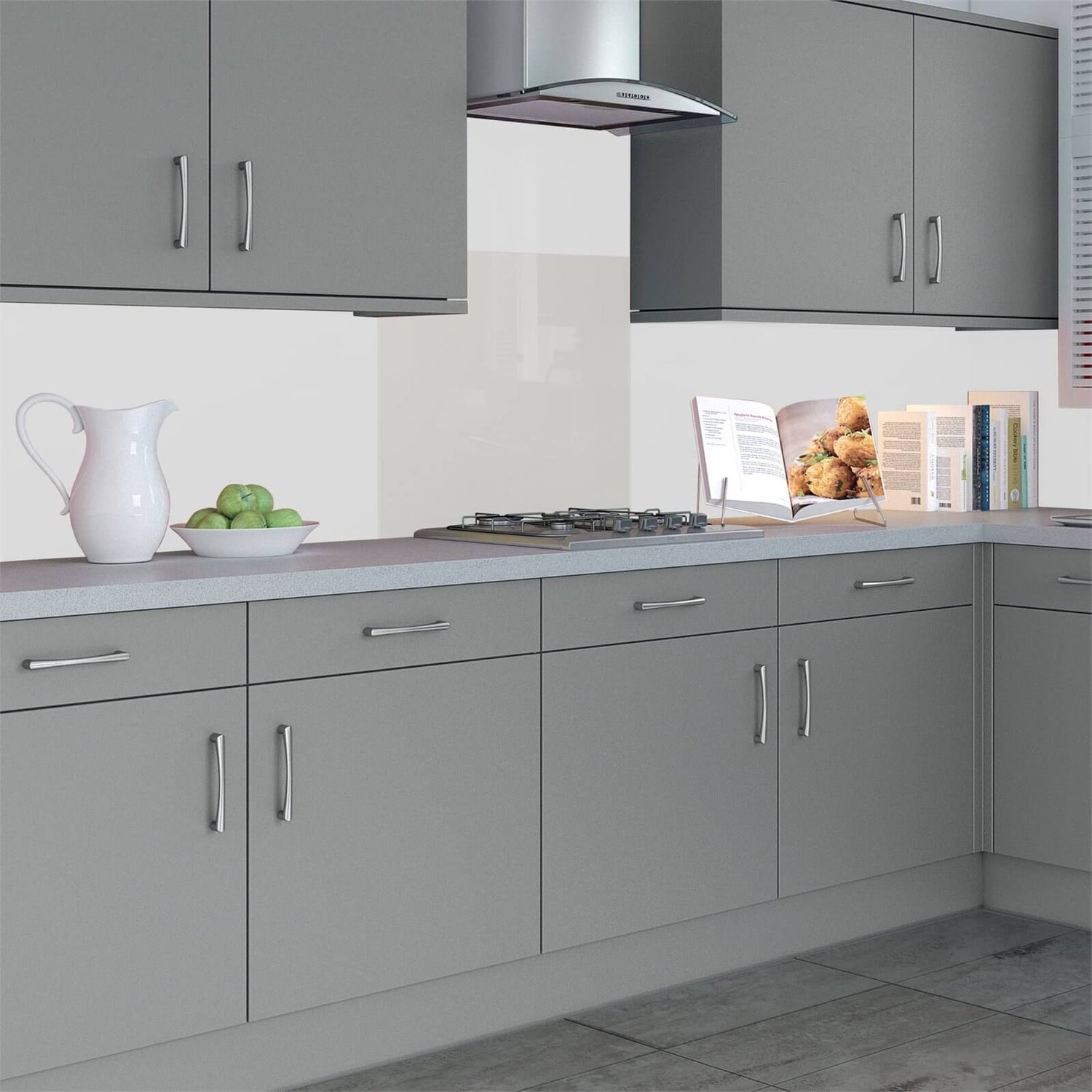 wetwall splashback 750 x 900mm white pearl glass homebase