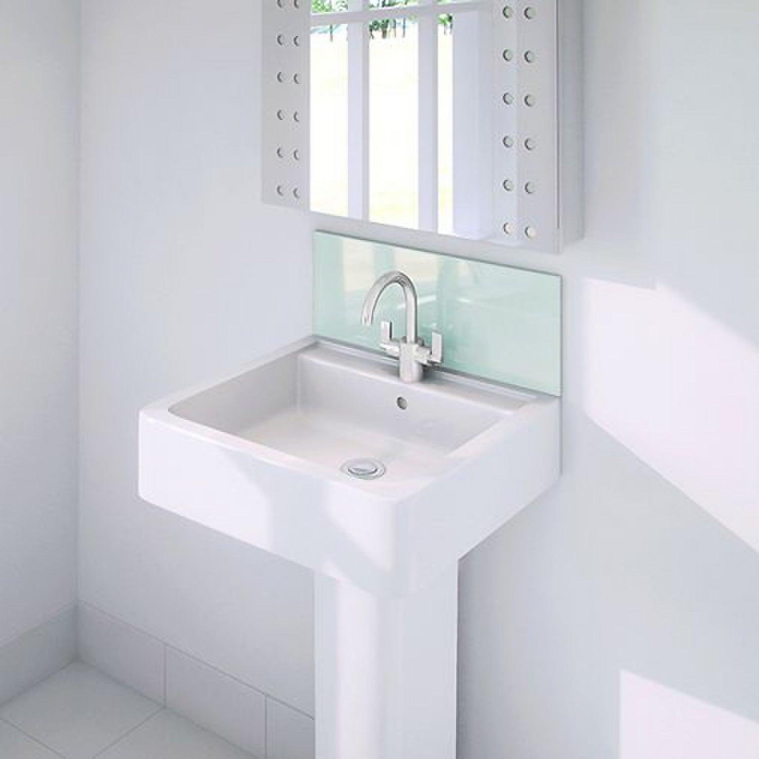 Wetwall Upstand - 600 x 200mm - Green Mist - Glass
