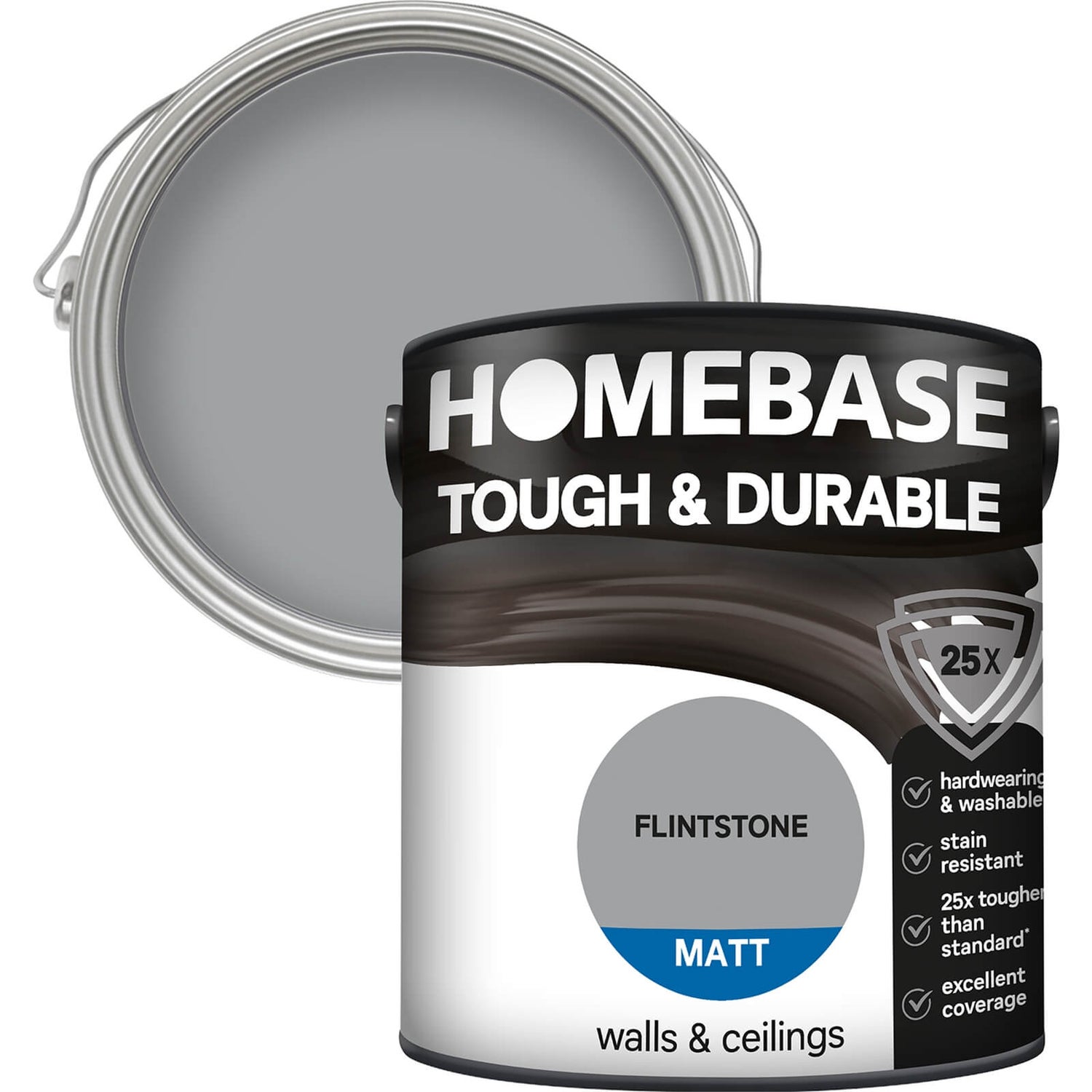 Homebase Tough Durable Matt Paint Flintstone 2.5L Homebase