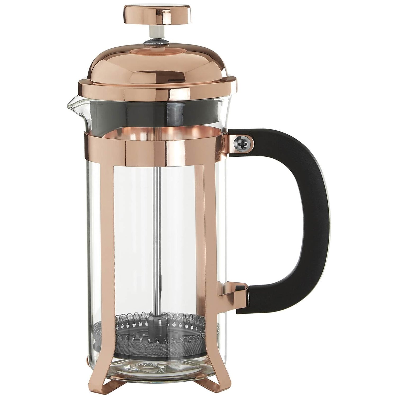 allera cafetiere 350ml rose gold finish homebase