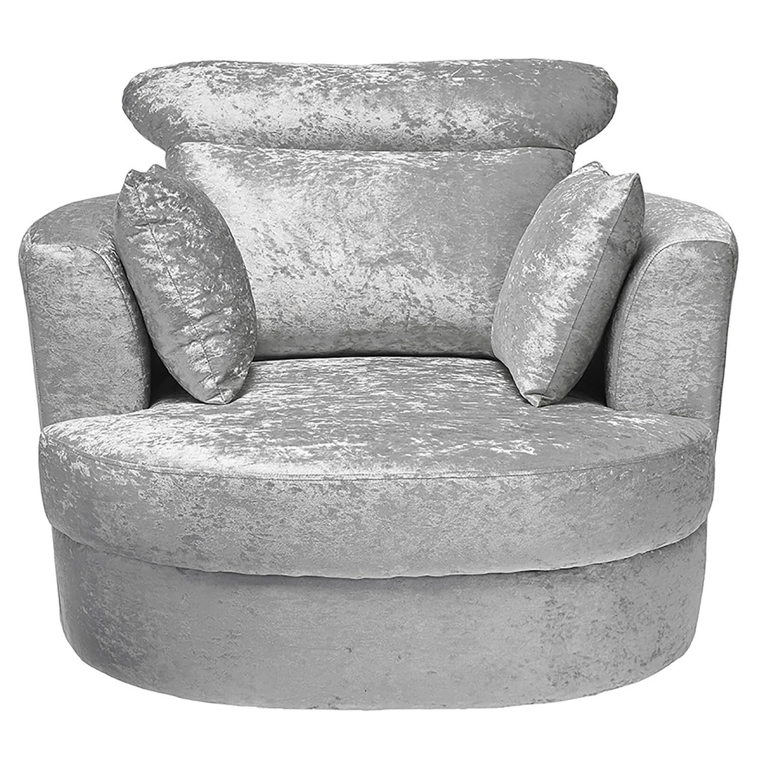 Bliss Large Swivel Chair Silver Homebase