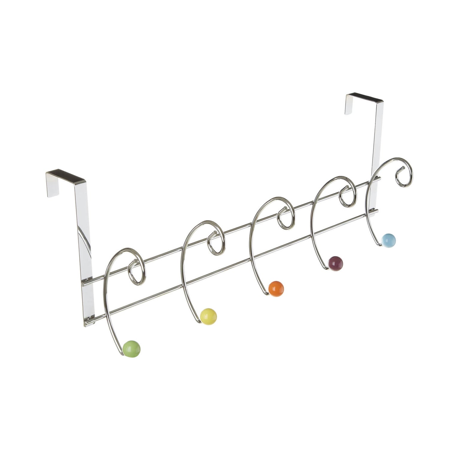 Hook Over Door Multi coloured 10 Hook Hanger Homebase