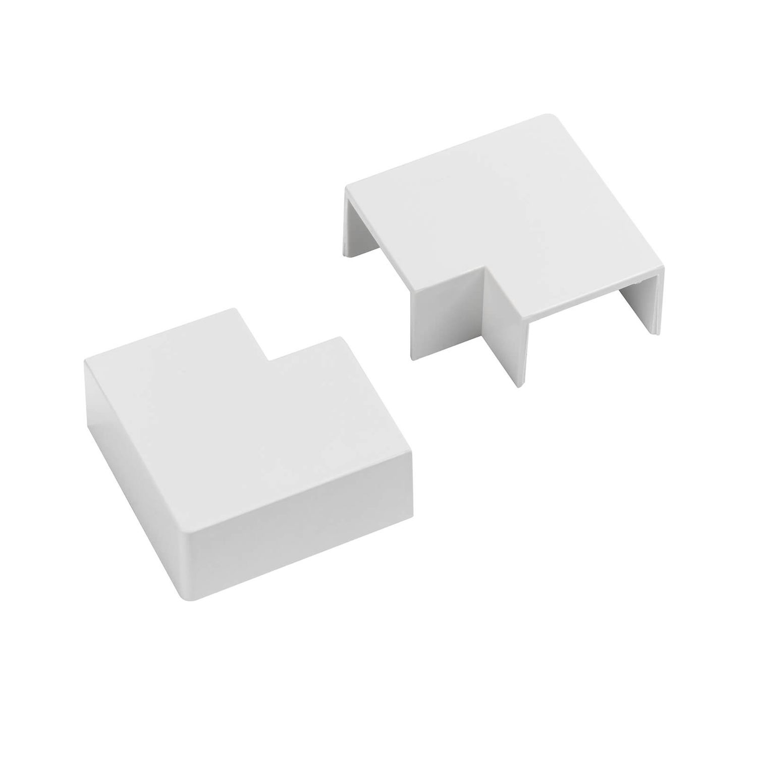 White D-Line 25x16mm Trunking Clip-On Flat Bend 2 Pack 