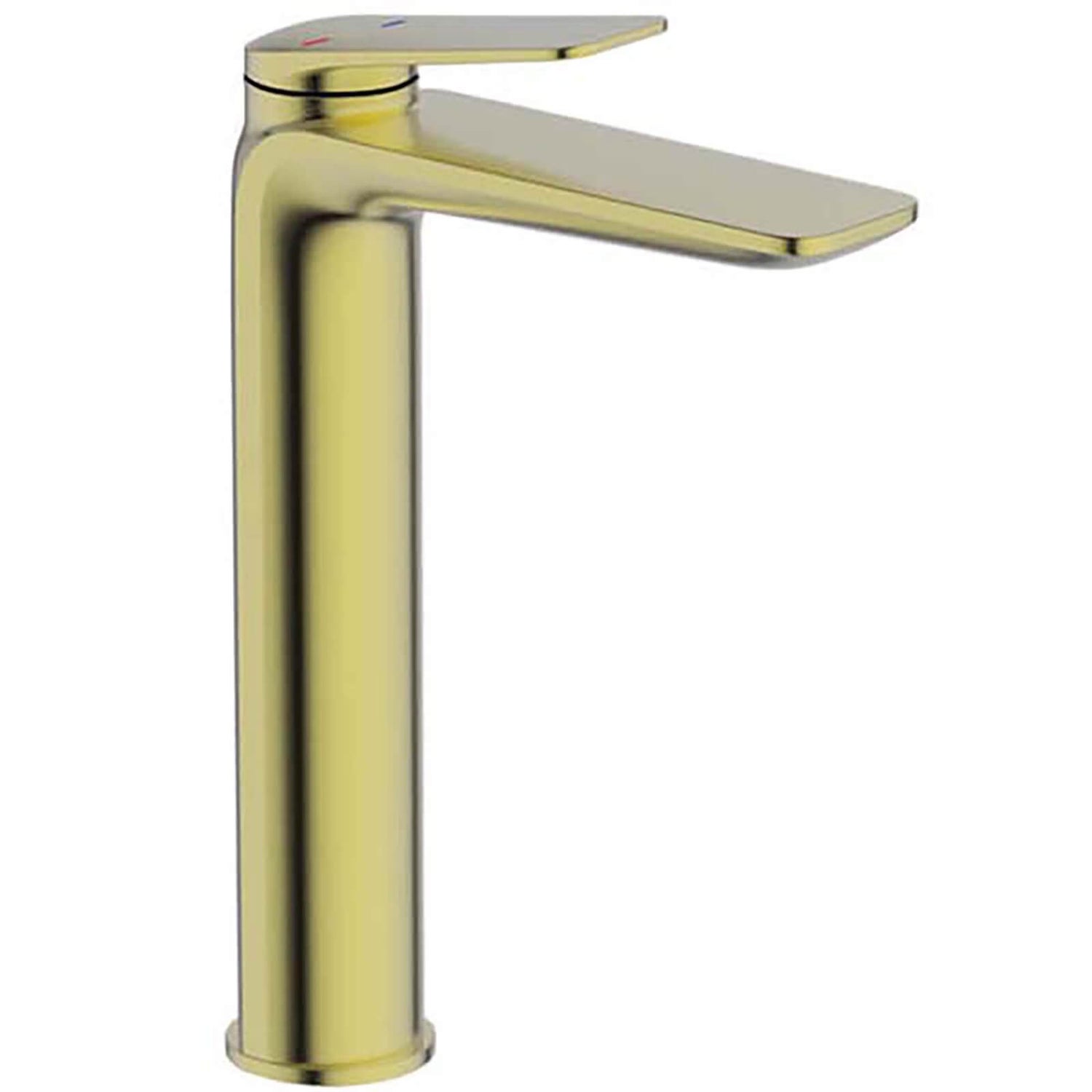 Bathstore Aero Tall Basin Mixer Tap Brushed Brass Homebase