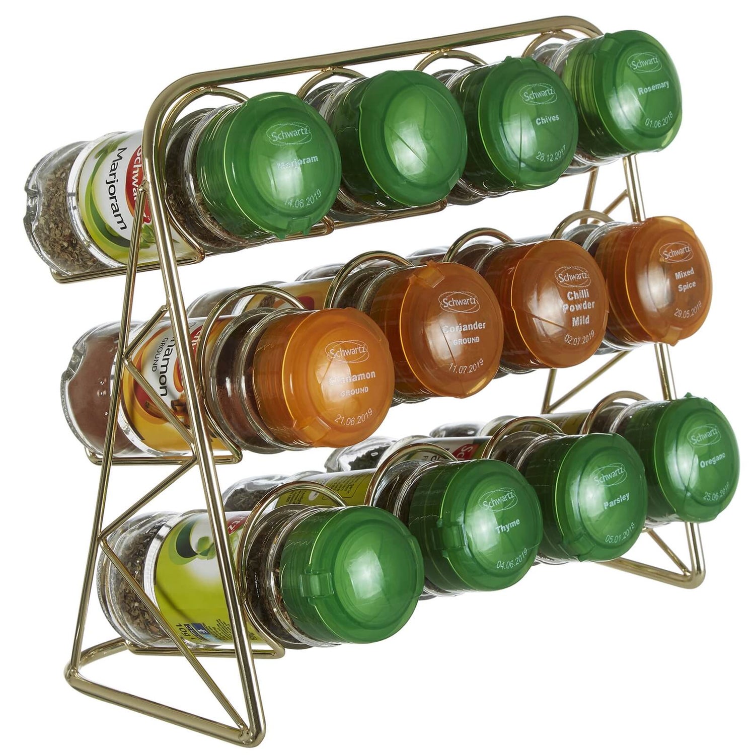 Vertex Spice Rack Gold Finish