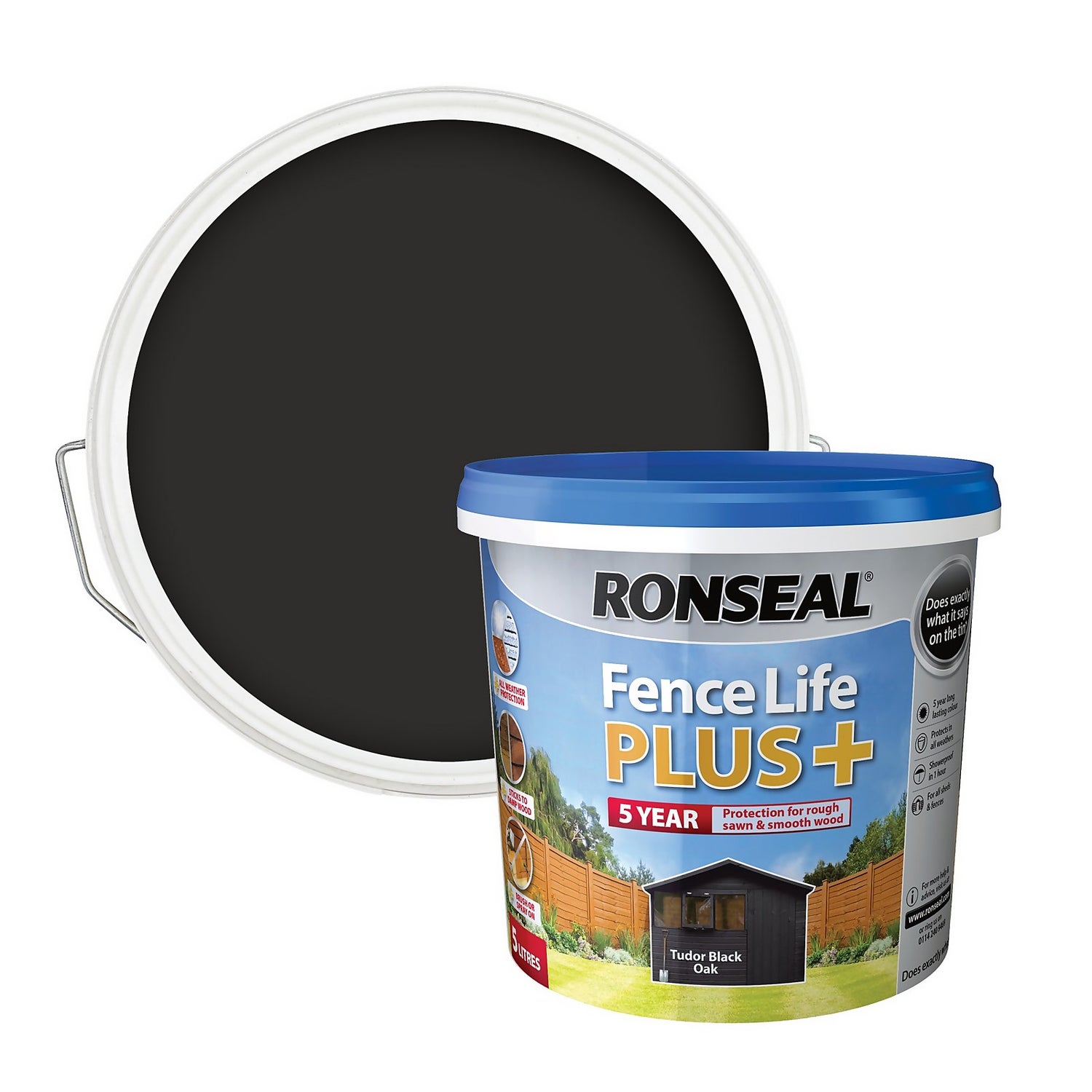 ronseal fence life plus black oak