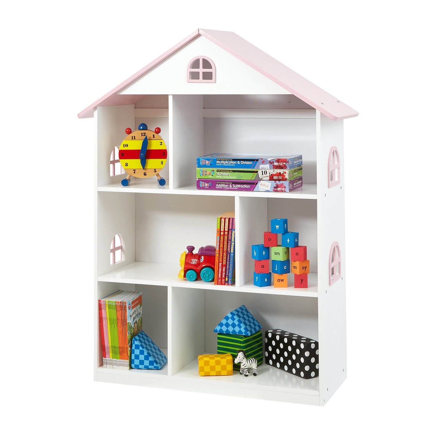White dollhouse bookcase store