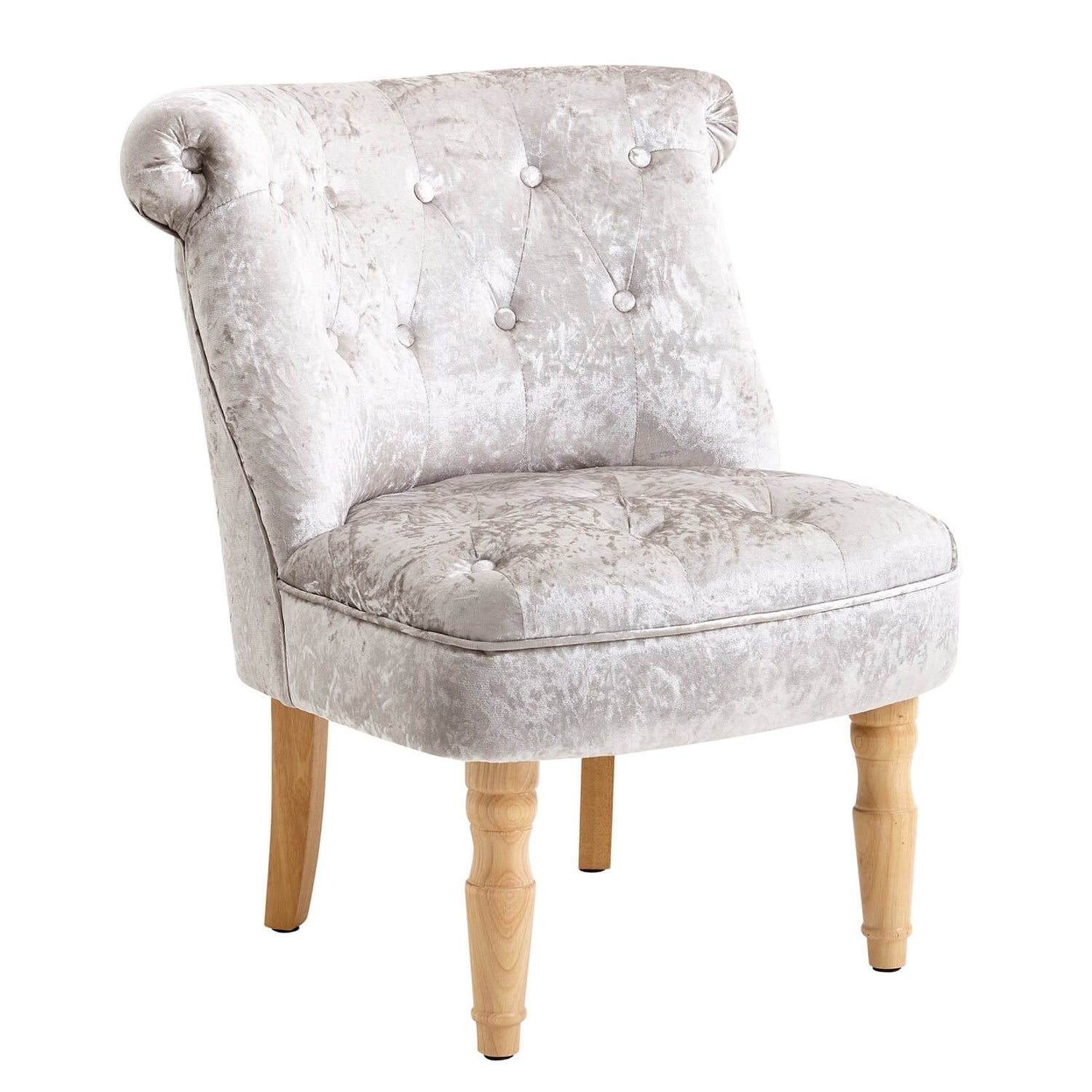 Emily Occasional Chair Grey Crushed Velvet