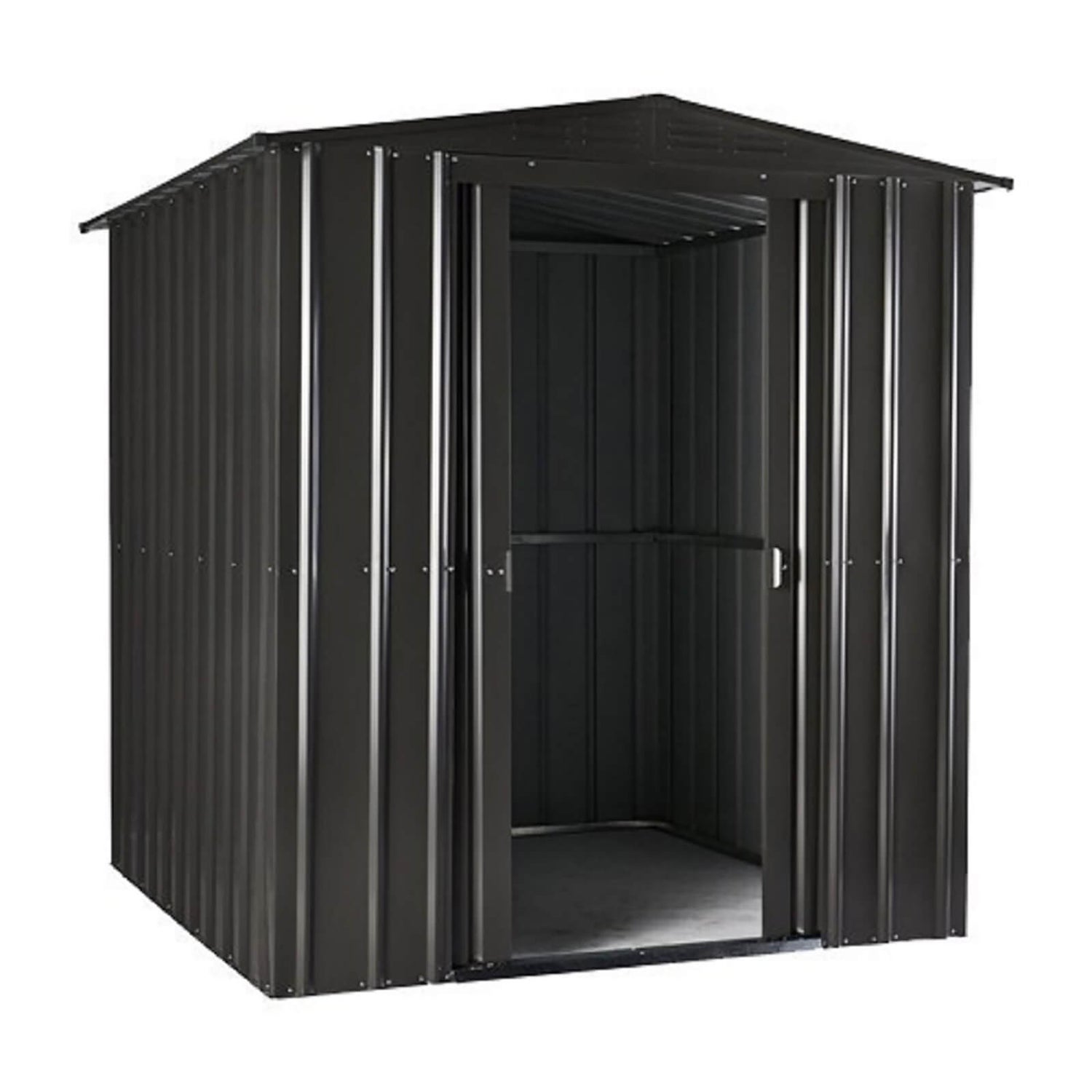 6x5ft lotus metal shed anthracite grey homebase