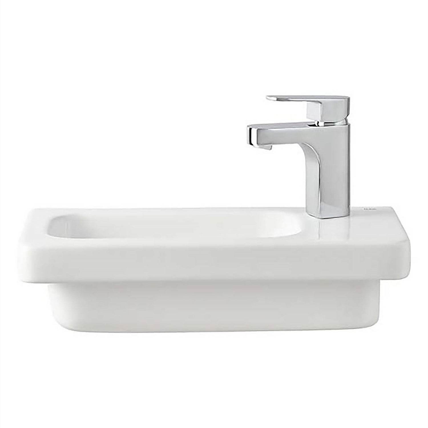 Falcon White Cloakroom Basin with 1 Tap Hole - 450mm