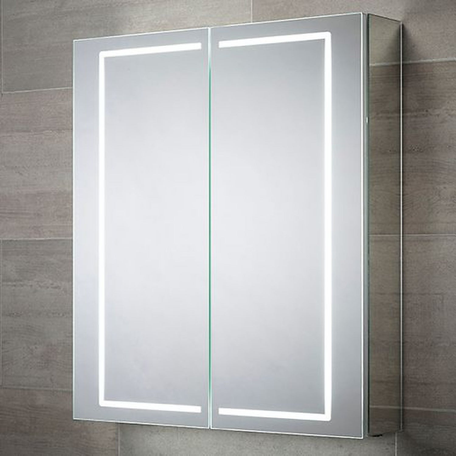Castor Double Door LED Mirror Cabinet 600x700mm