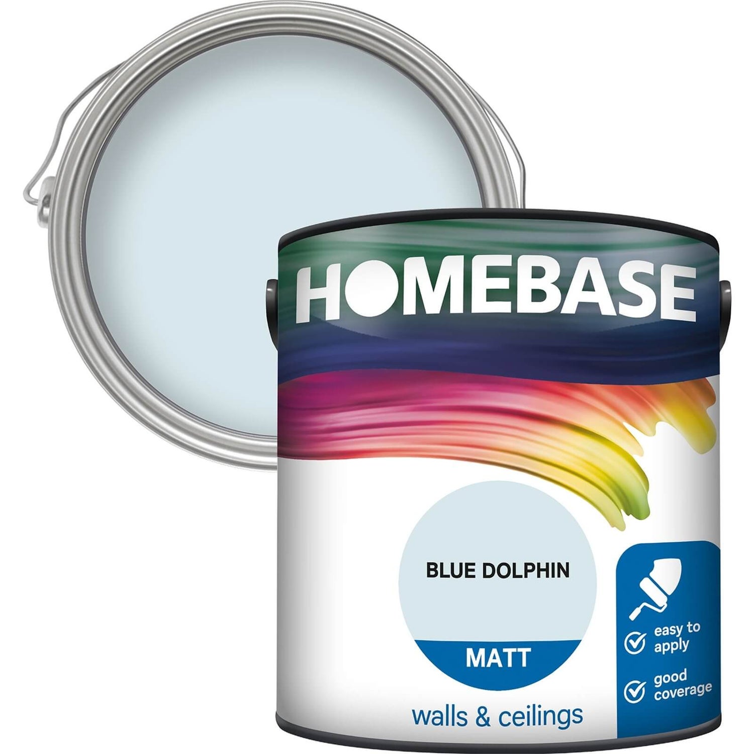 Homebase Matt Emulsion Paint Blue Dolphin 2.5L