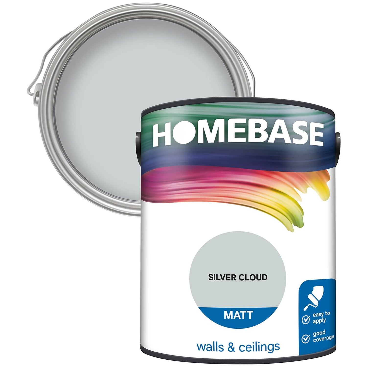 Homebase Matt Paint Silver Cloud 5l Homebase