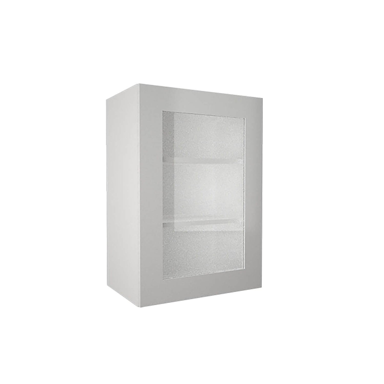 Gloss Slab White 500mm Glass Wall Unit, White Gloss Kitchen Wall Display Cabinet