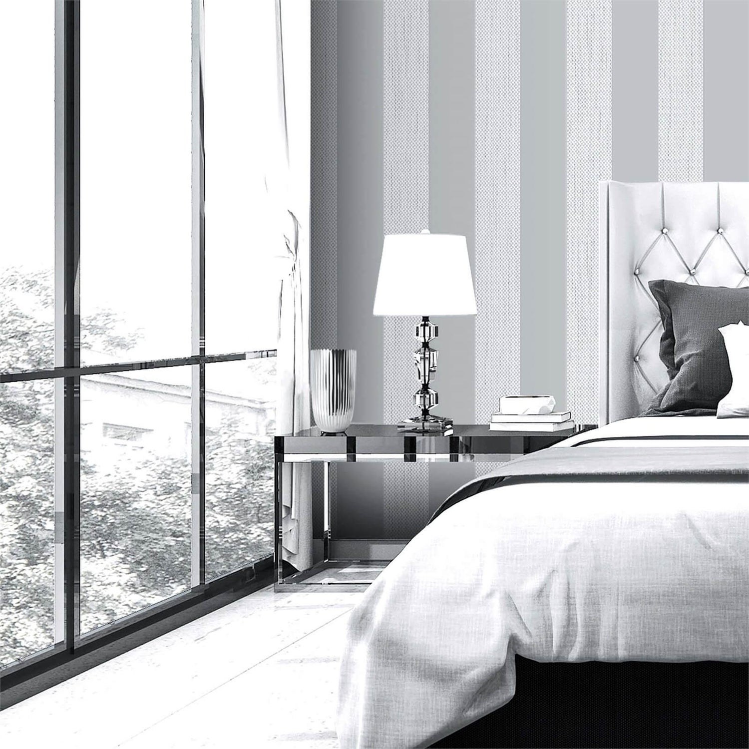Grey stripe wallpaper new arrivals