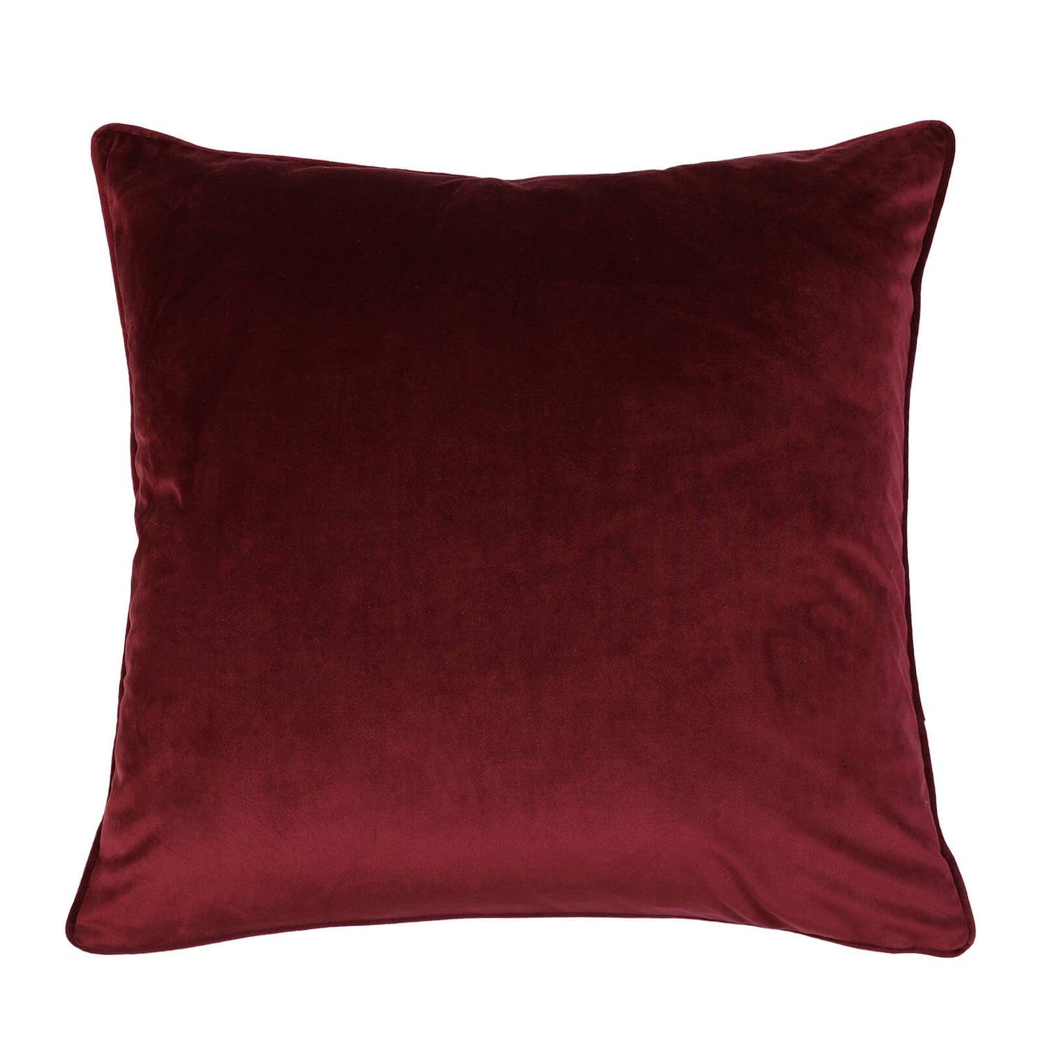 Large Plain Velvet Cushion Claret 58x58cm Homebase