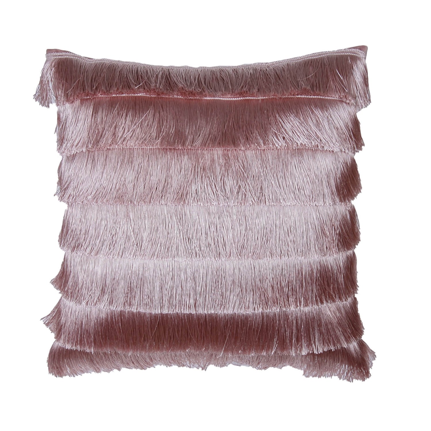 pink fringe pillow