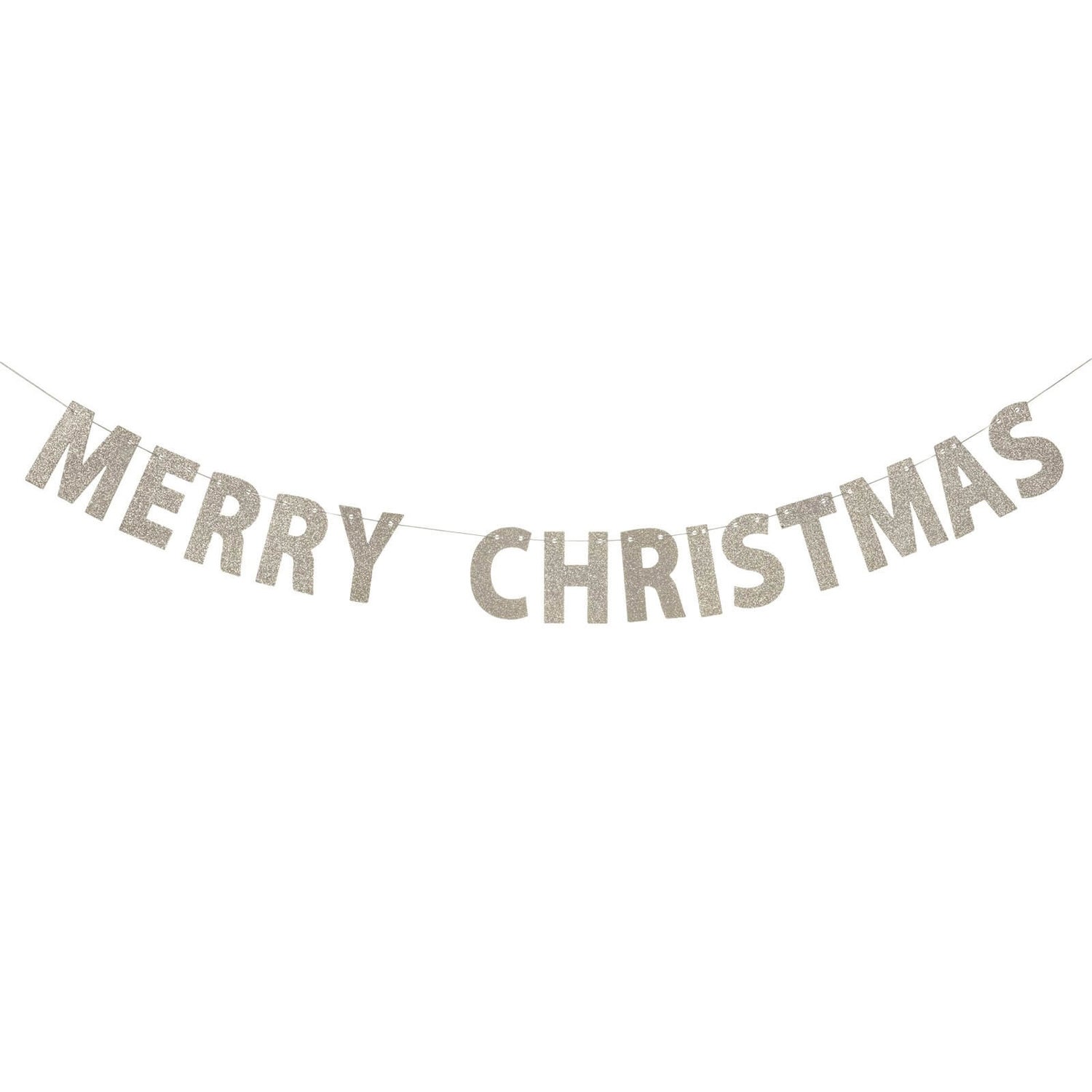 Silver merry christmas garland clearance