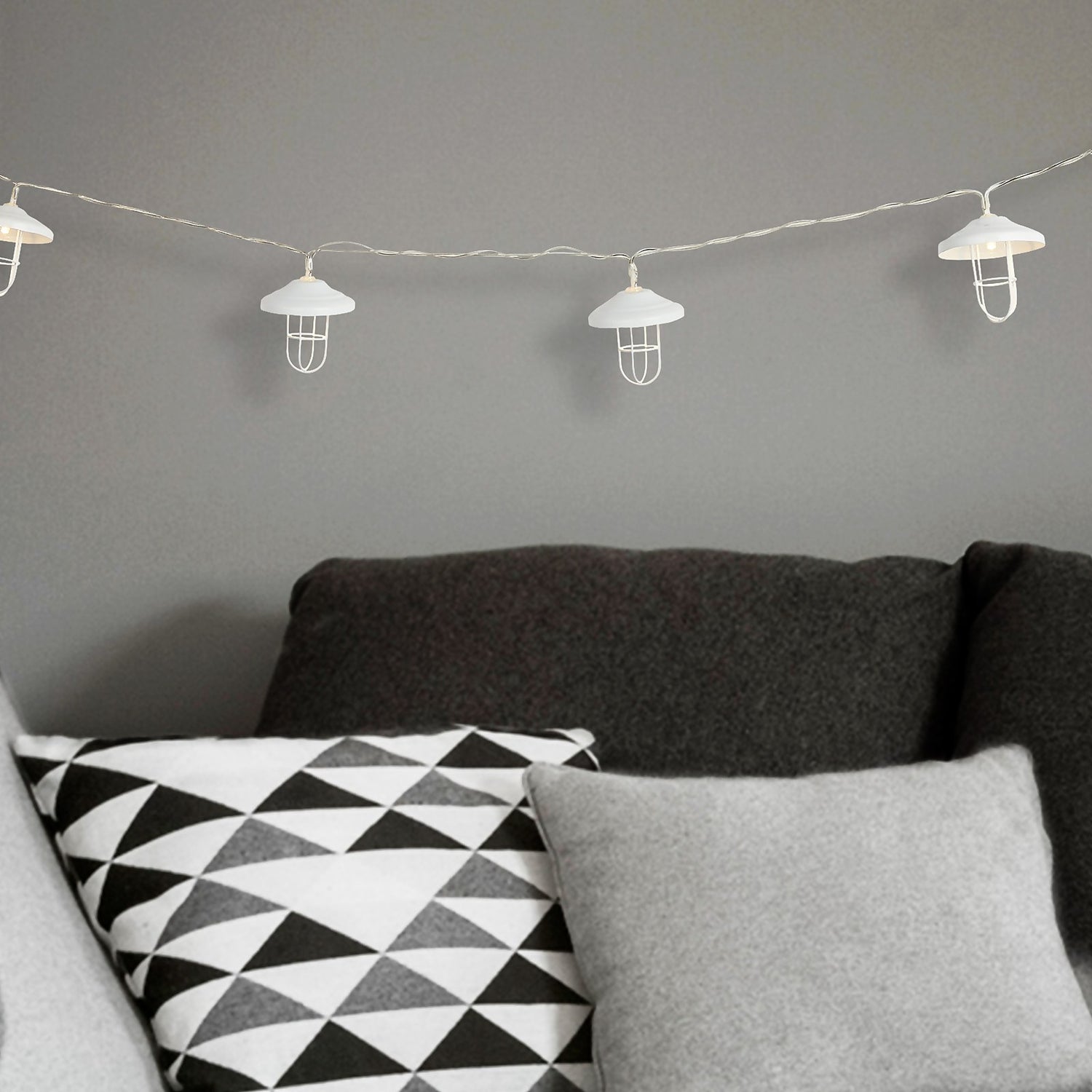 White Lantern Battery String Lights