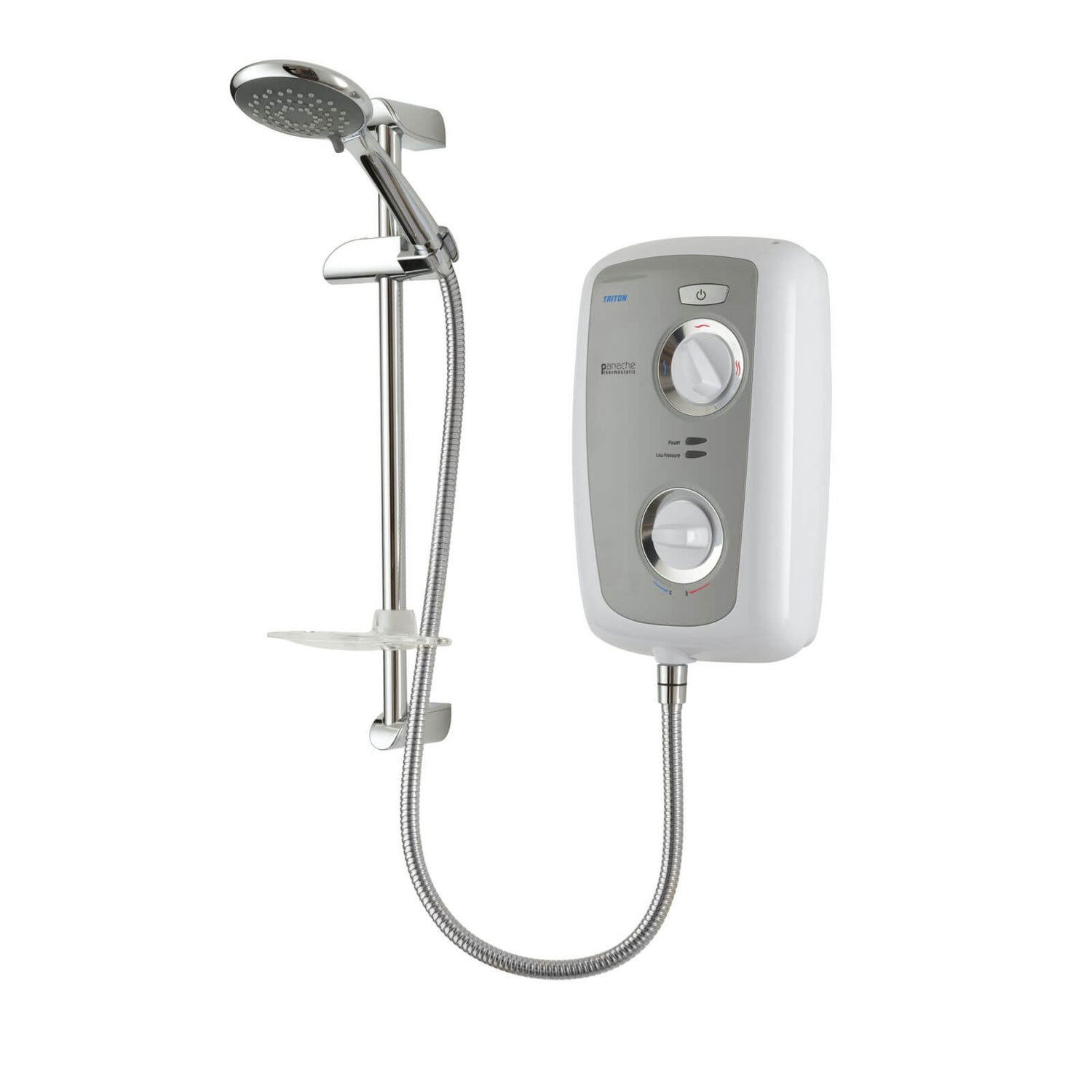 triton panache thermostatic 8 5kw electric shower satin white homebase