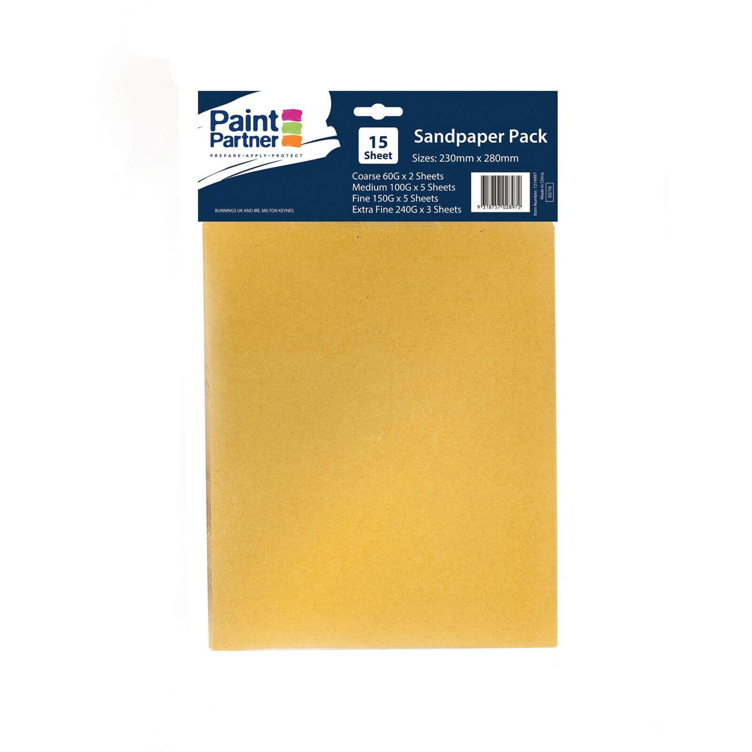 Paint Partner Sandpaper Pack of 15 230 x 280mm Homebase
