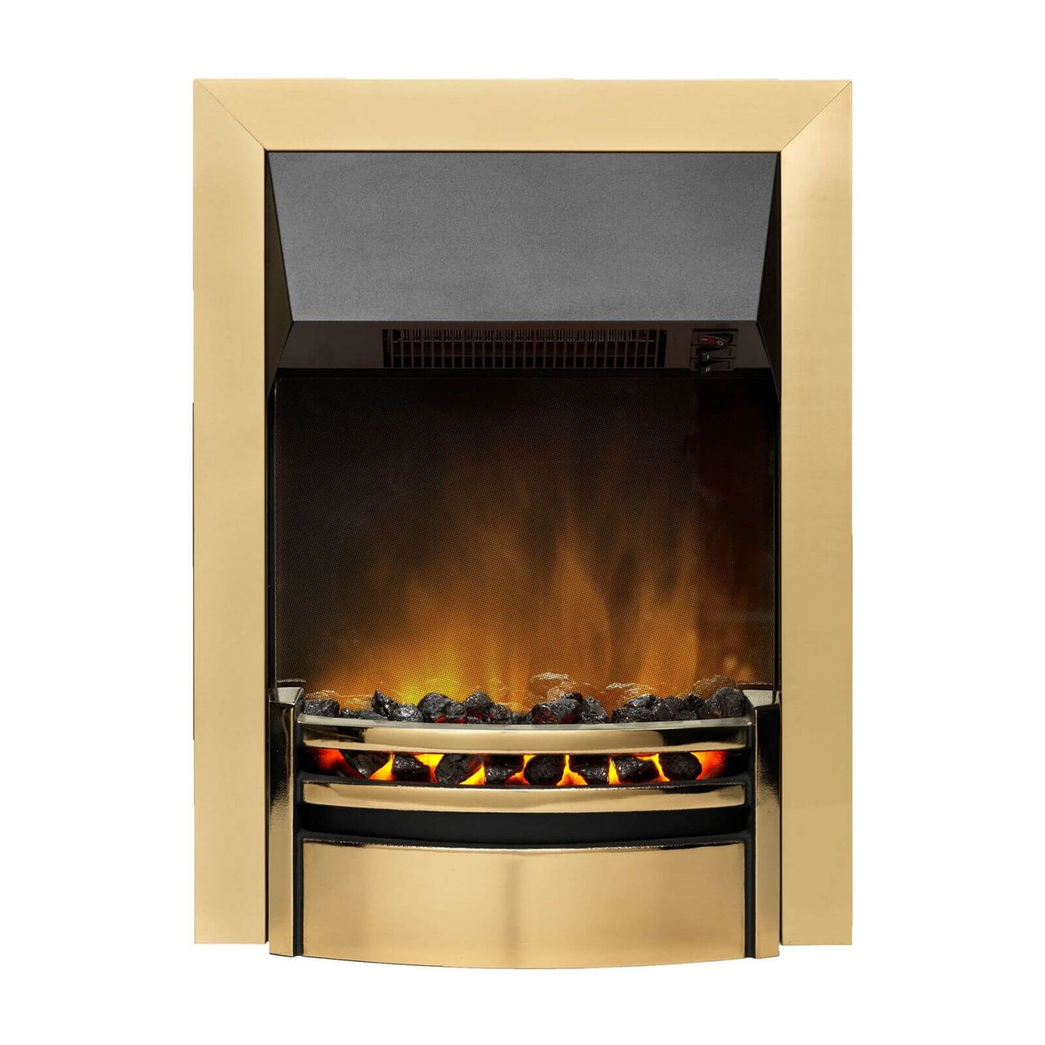 Dimplex Kansas Optiflame Electric Fire with Inset Fitting - Brass u0026 Black |  Homebase