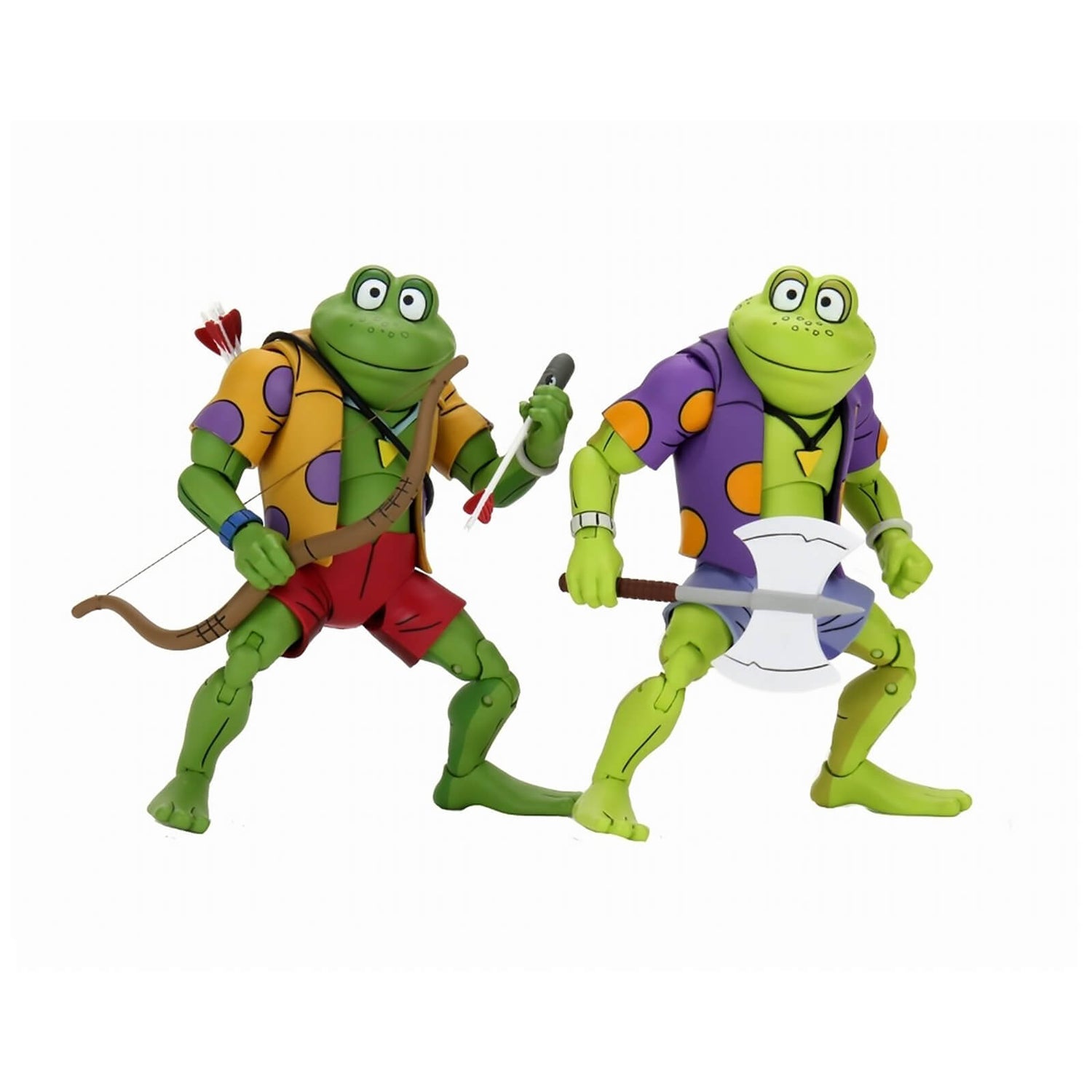 NECA Las Tortugas Ninja (dibujos animados) Genghis and Rasputin Frog Ultimate Pack doble de figuras de acción