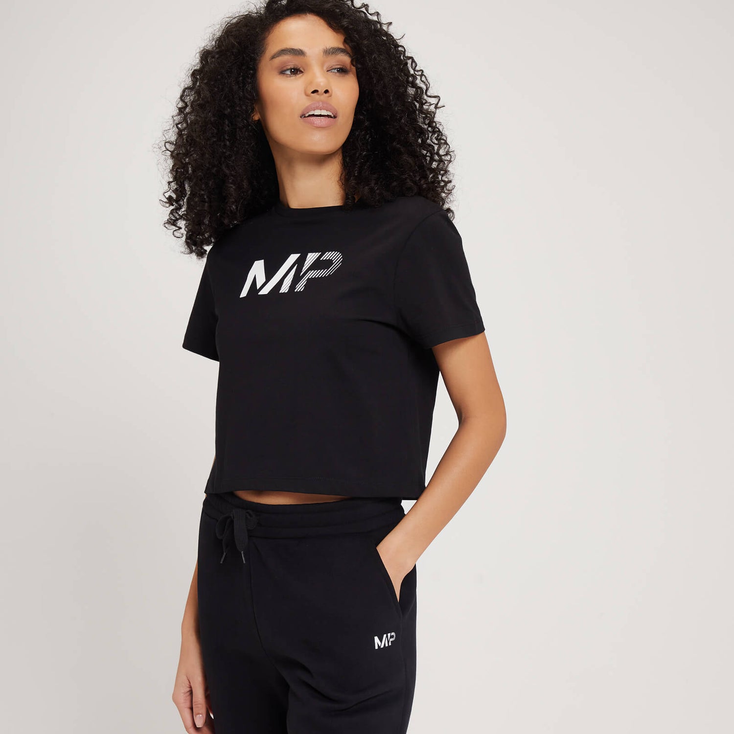 MP Women's Fade Graphic Crop T-Shirt - Black - XS