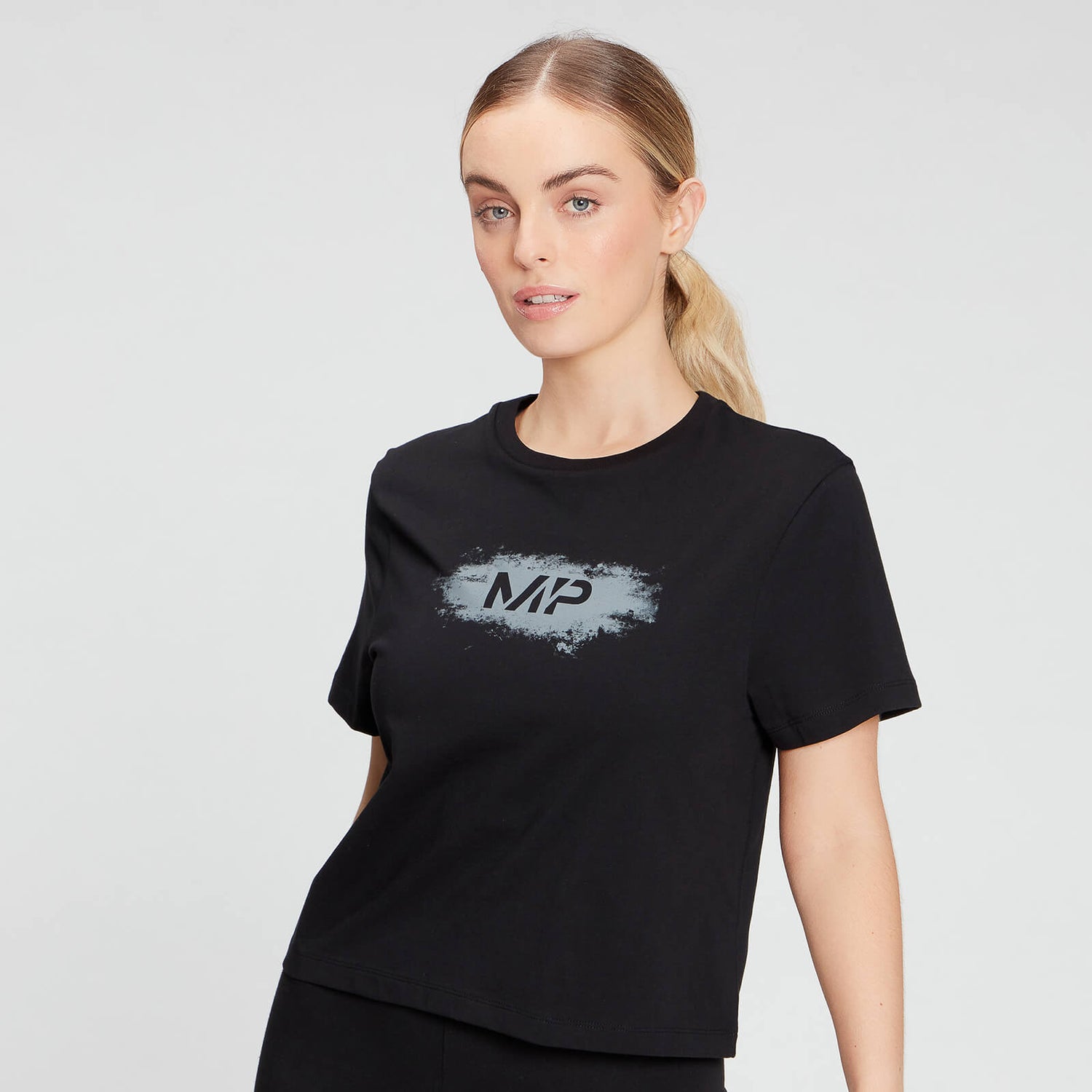 MP Women's Chalk Graphic Crop T-Shirt - Black - XS