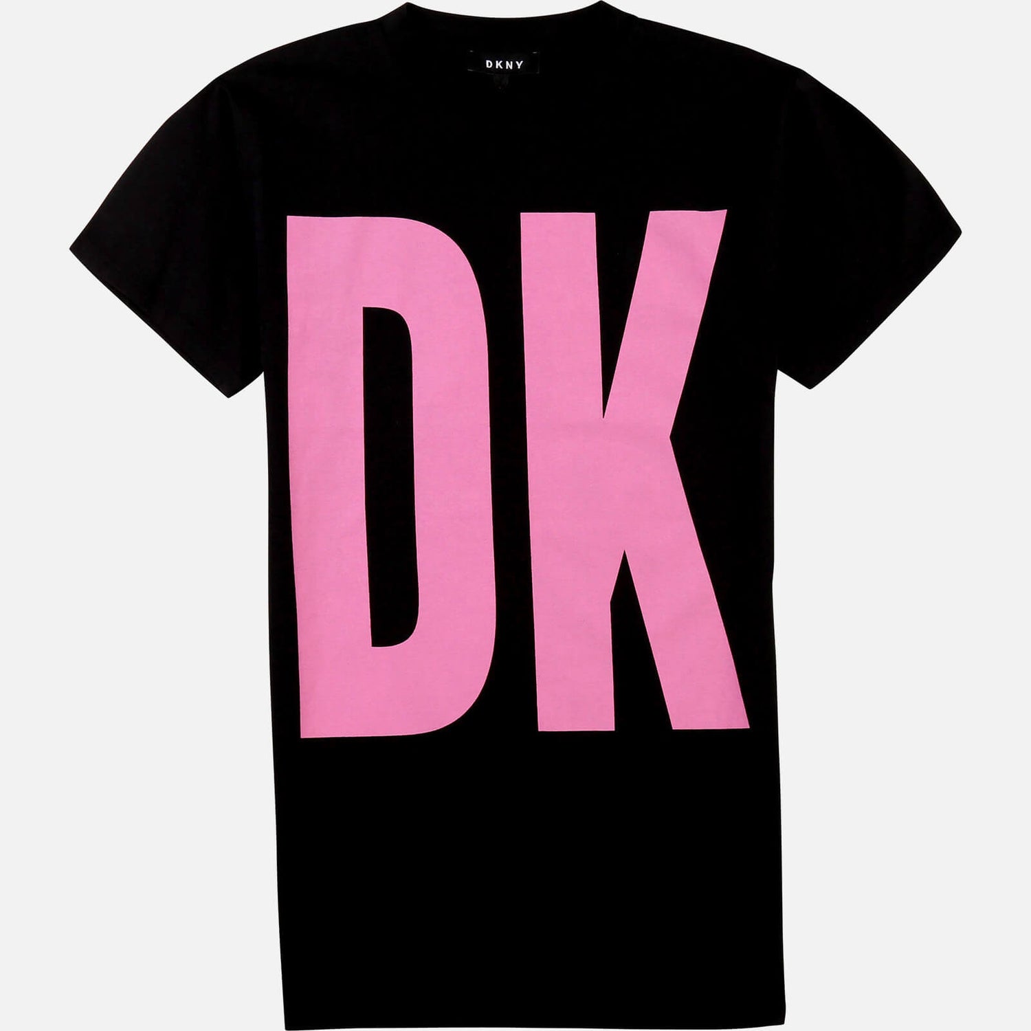 DKNY Girls' Oversize Logo Dress - Black & Pink