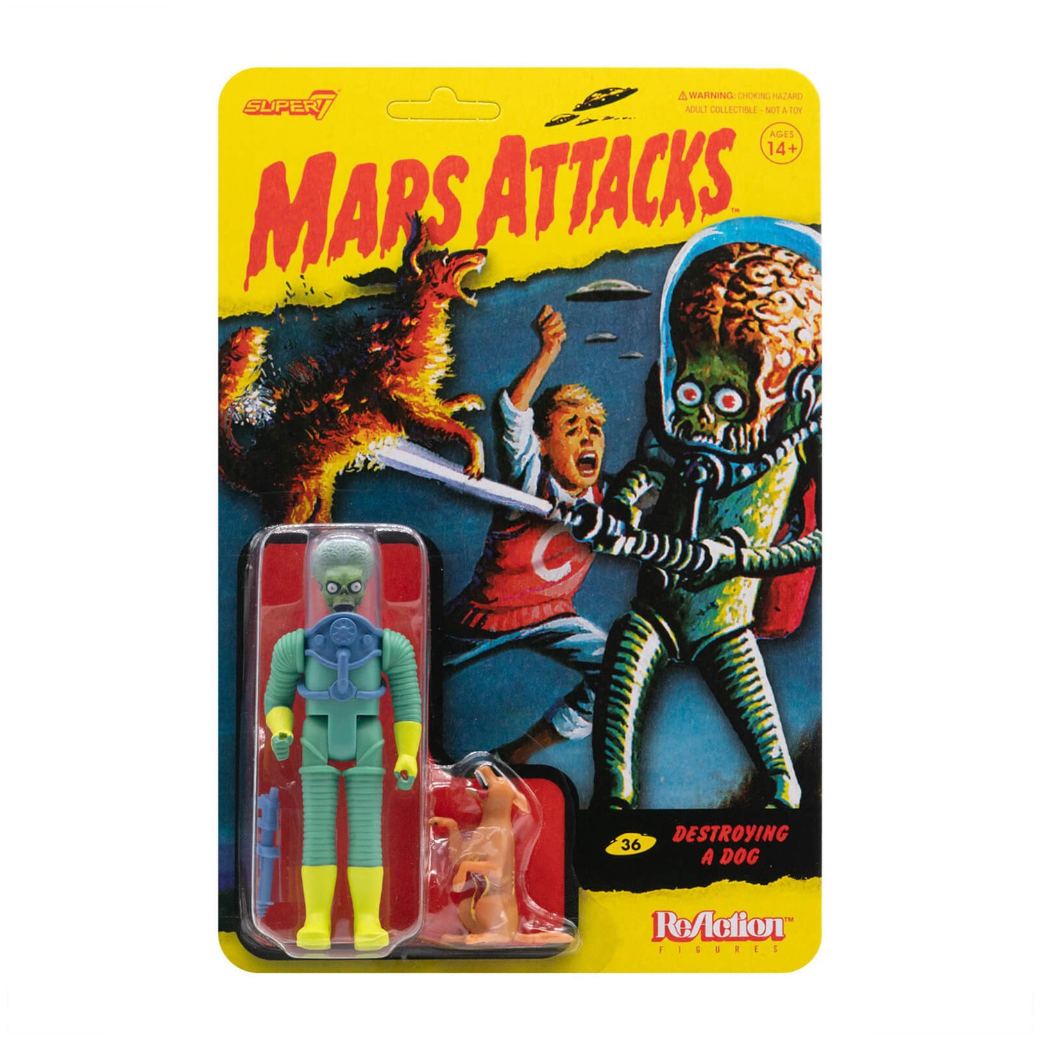 Super7 Mars Attacks Reaction Figure - Destroying A Dog