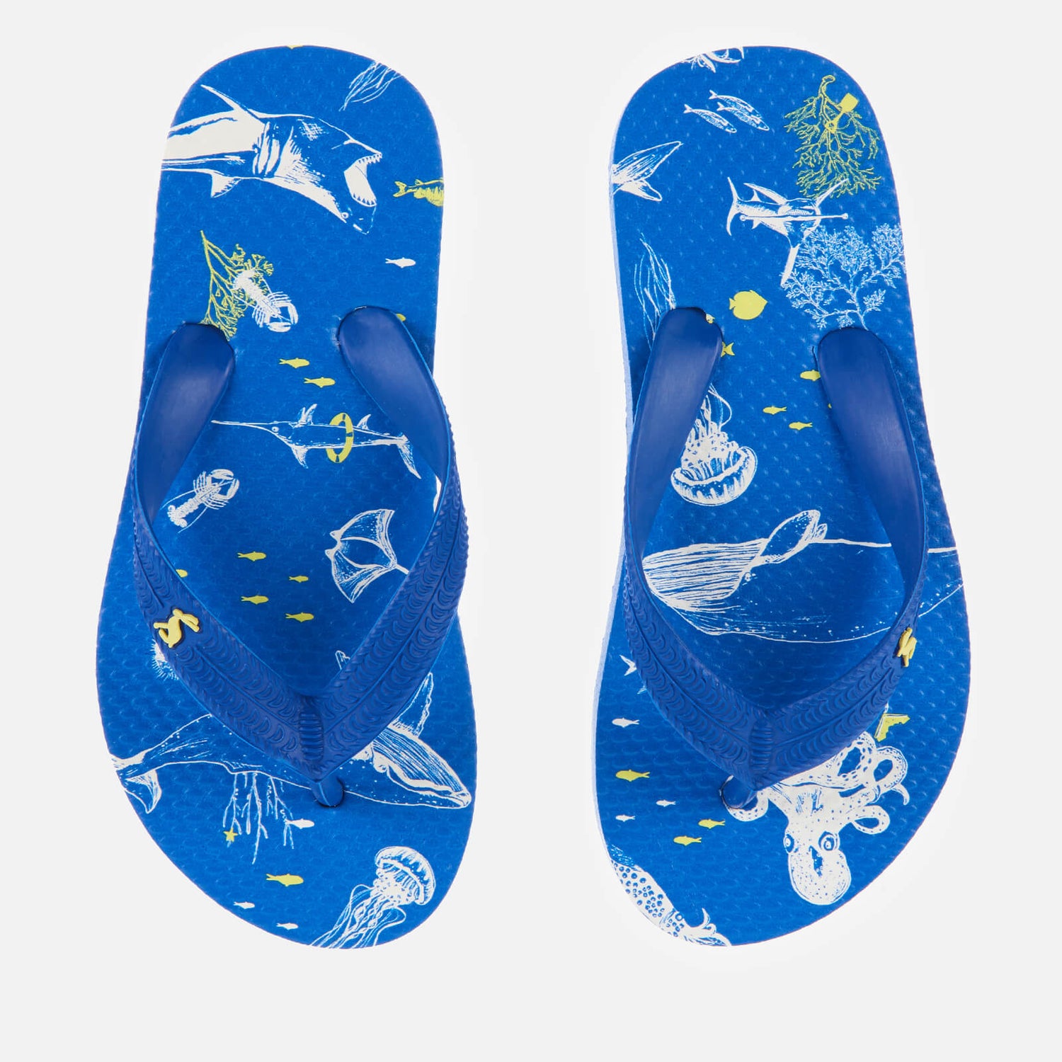 Joules Kids' Flip Flops - Blue Sea Animals