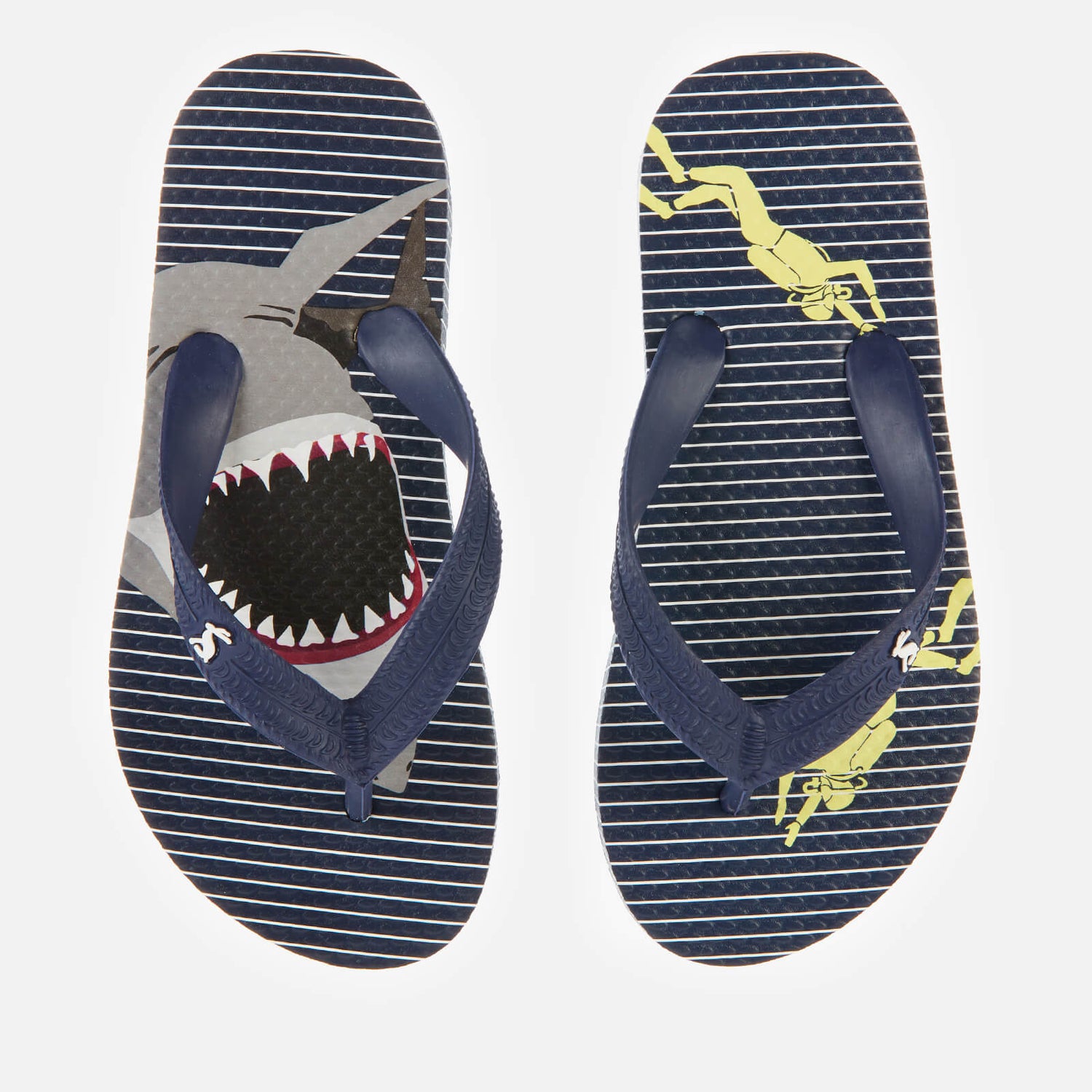 Joules Kids' Flip Flops - Blue Stripe Shark