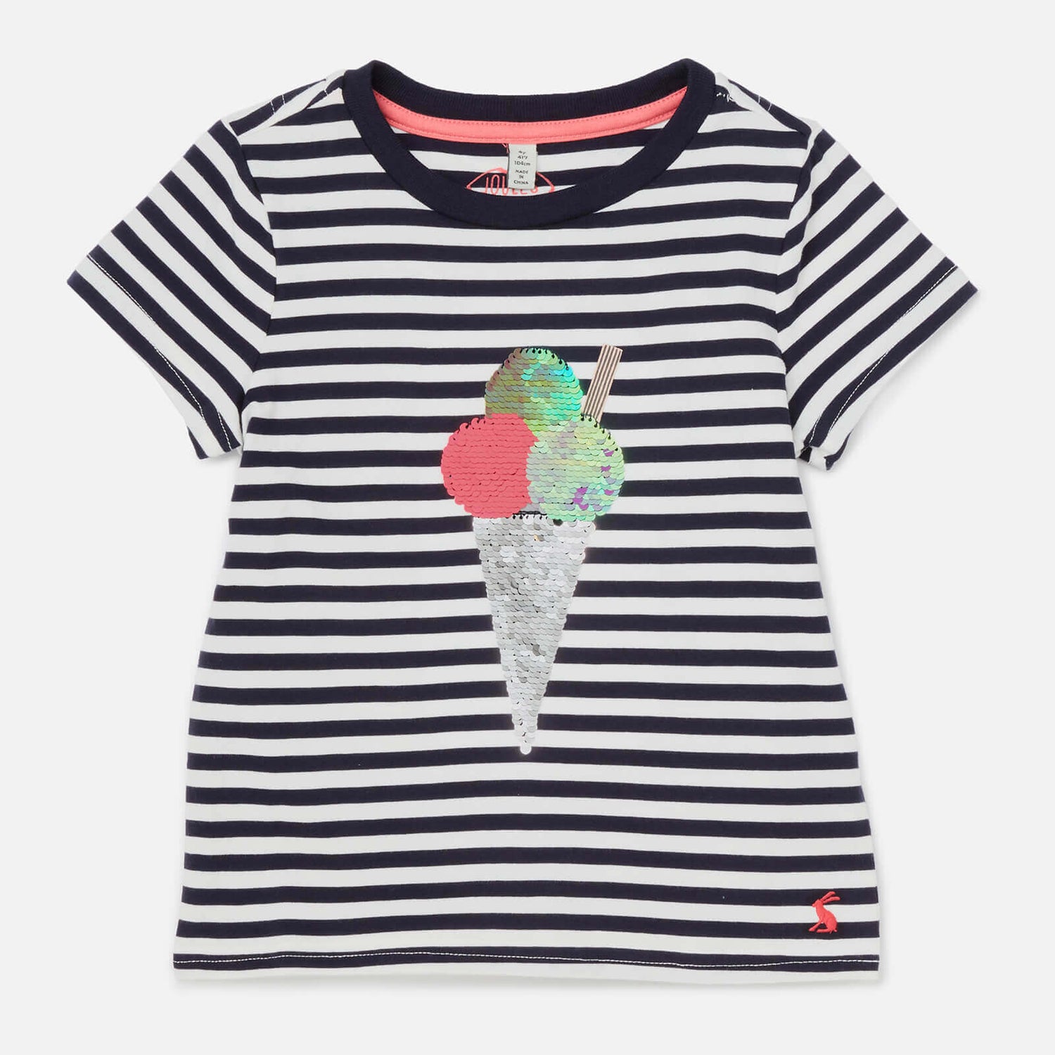 Joules Girls' Astra T-Shirt - Ice Cream Stripe
