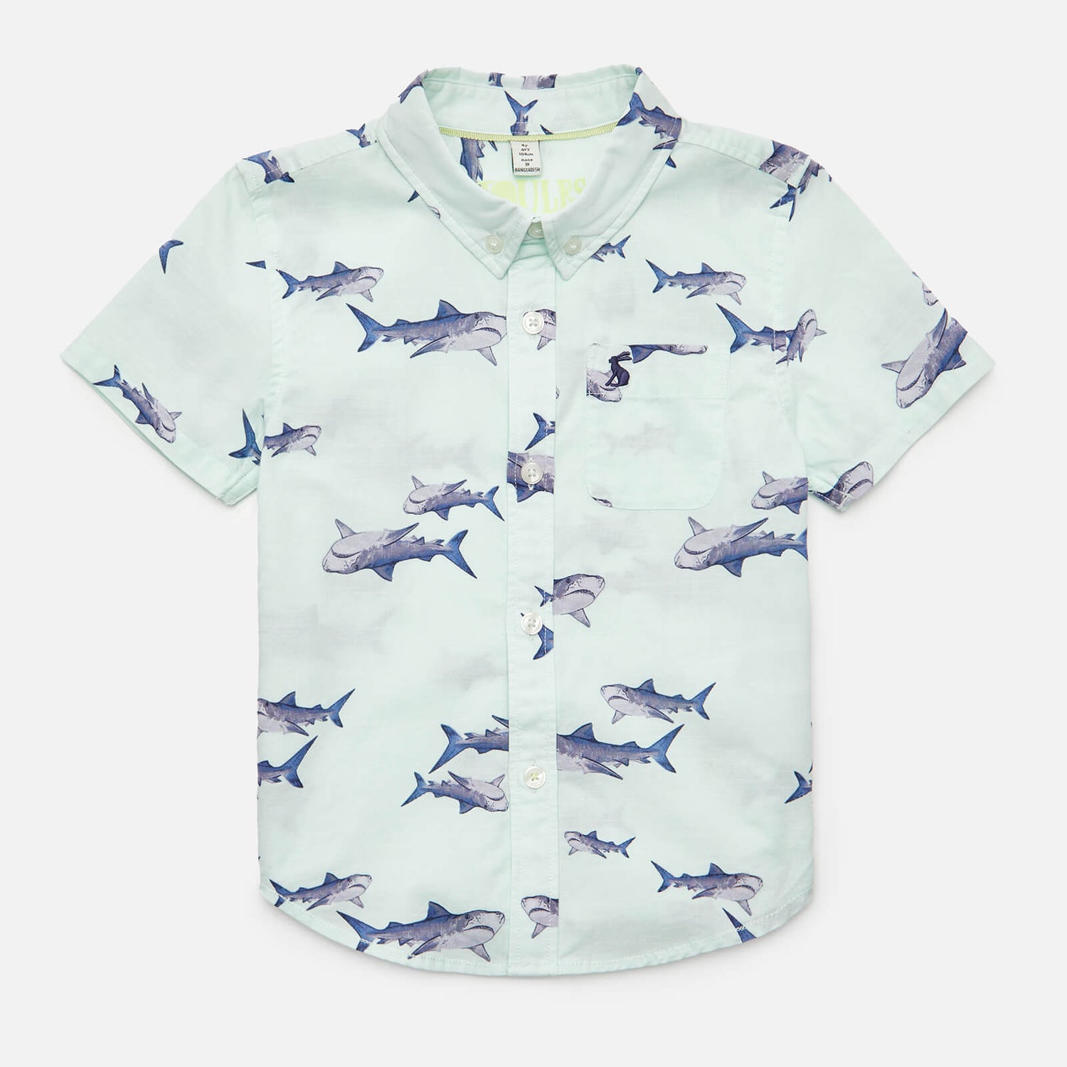 Joules Boys' Sefton Shirt - Green Sharks