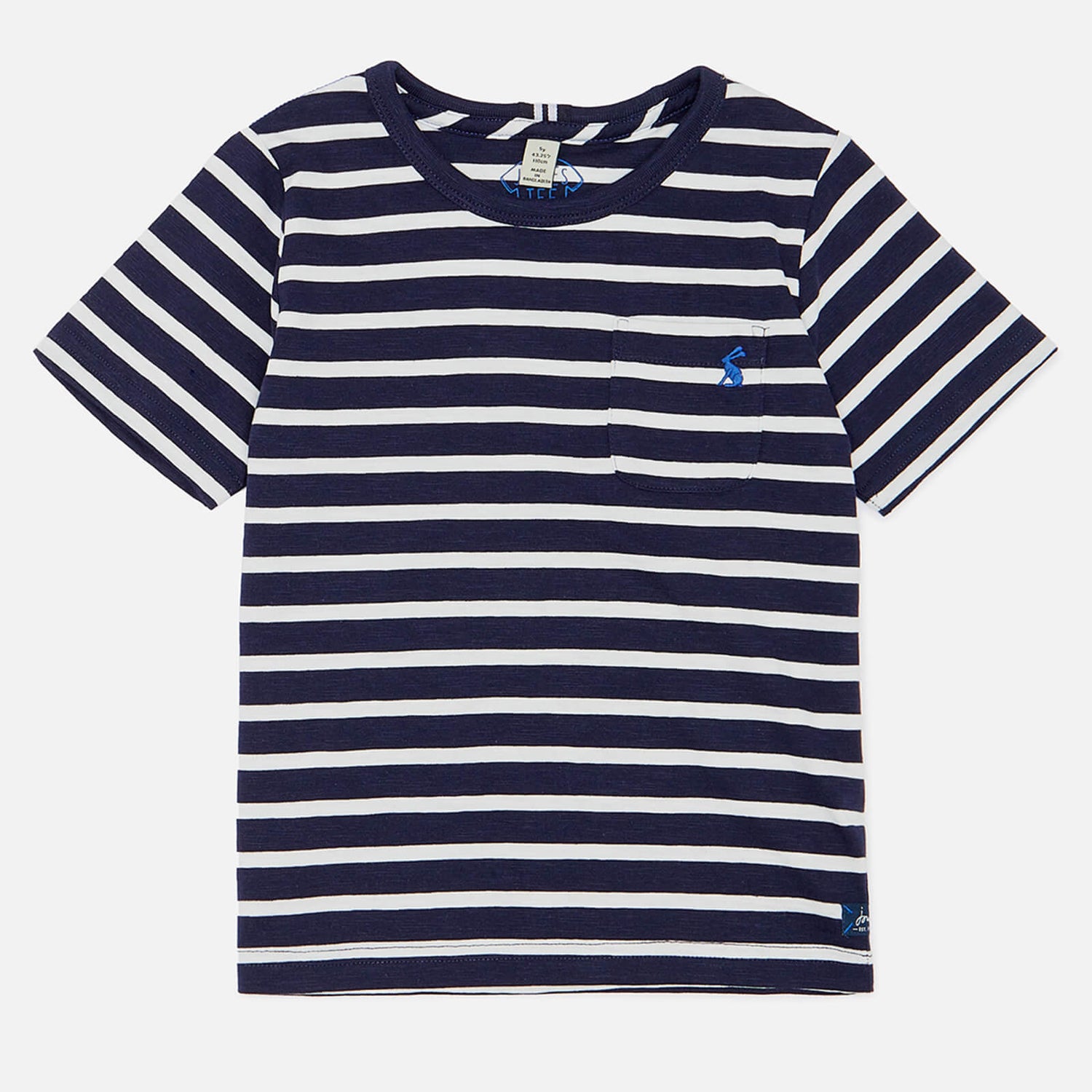 Joules Boys' Laundered Stripe T-Shirt - Navy White Stripe