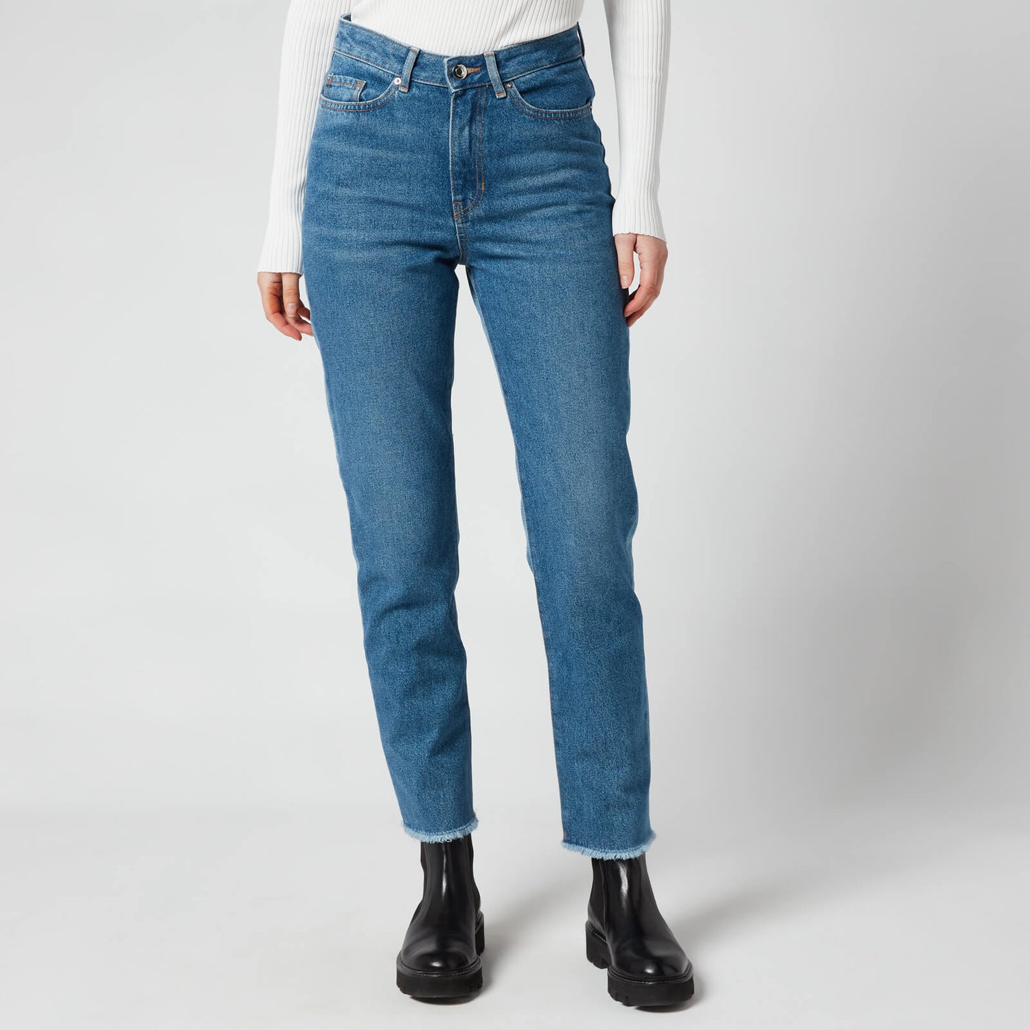 BOSS Women's Straight Crop 1.2 Jeans - Bright Blue - W27