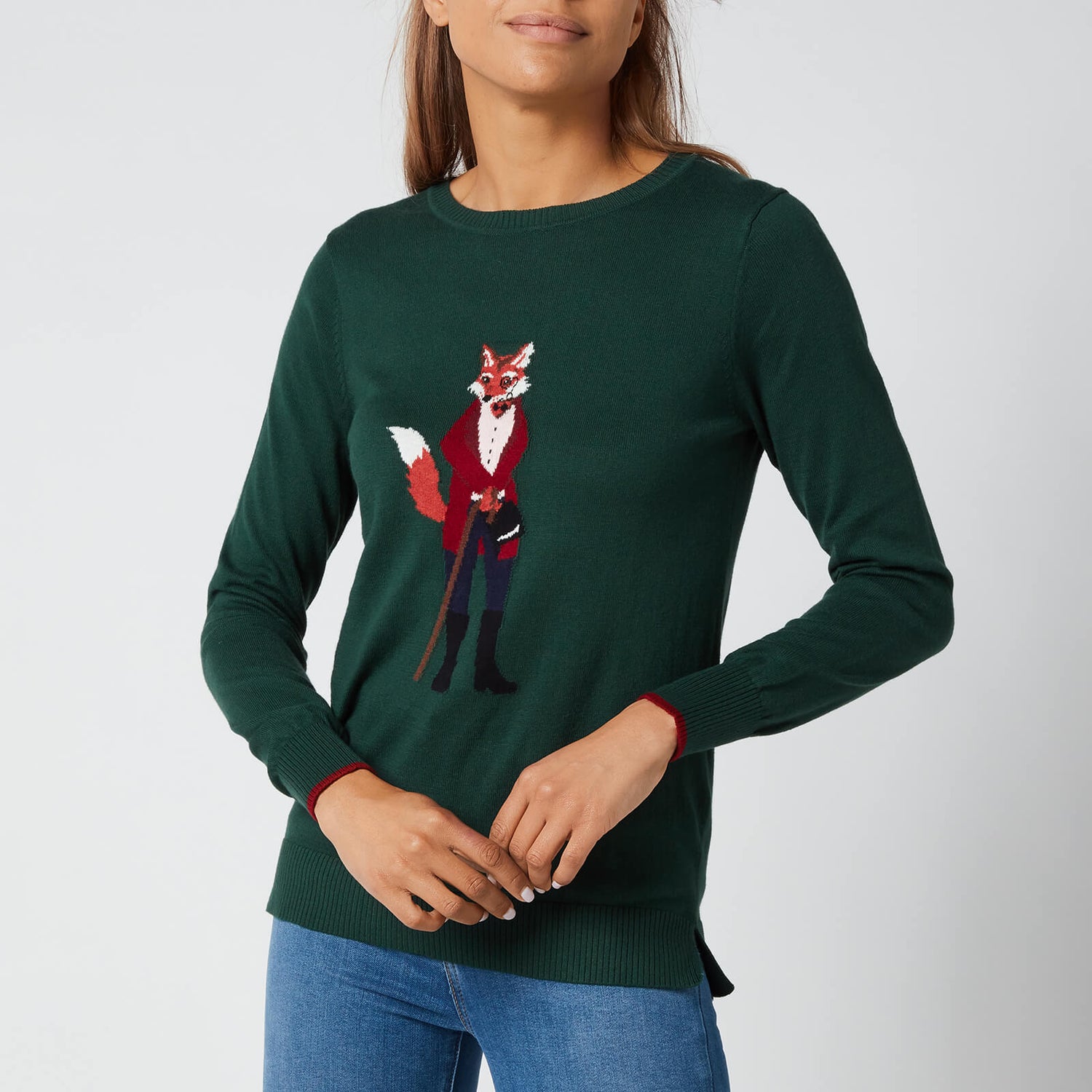 Joules Women's Miranda Knitted Sweatshirt - Green Fox