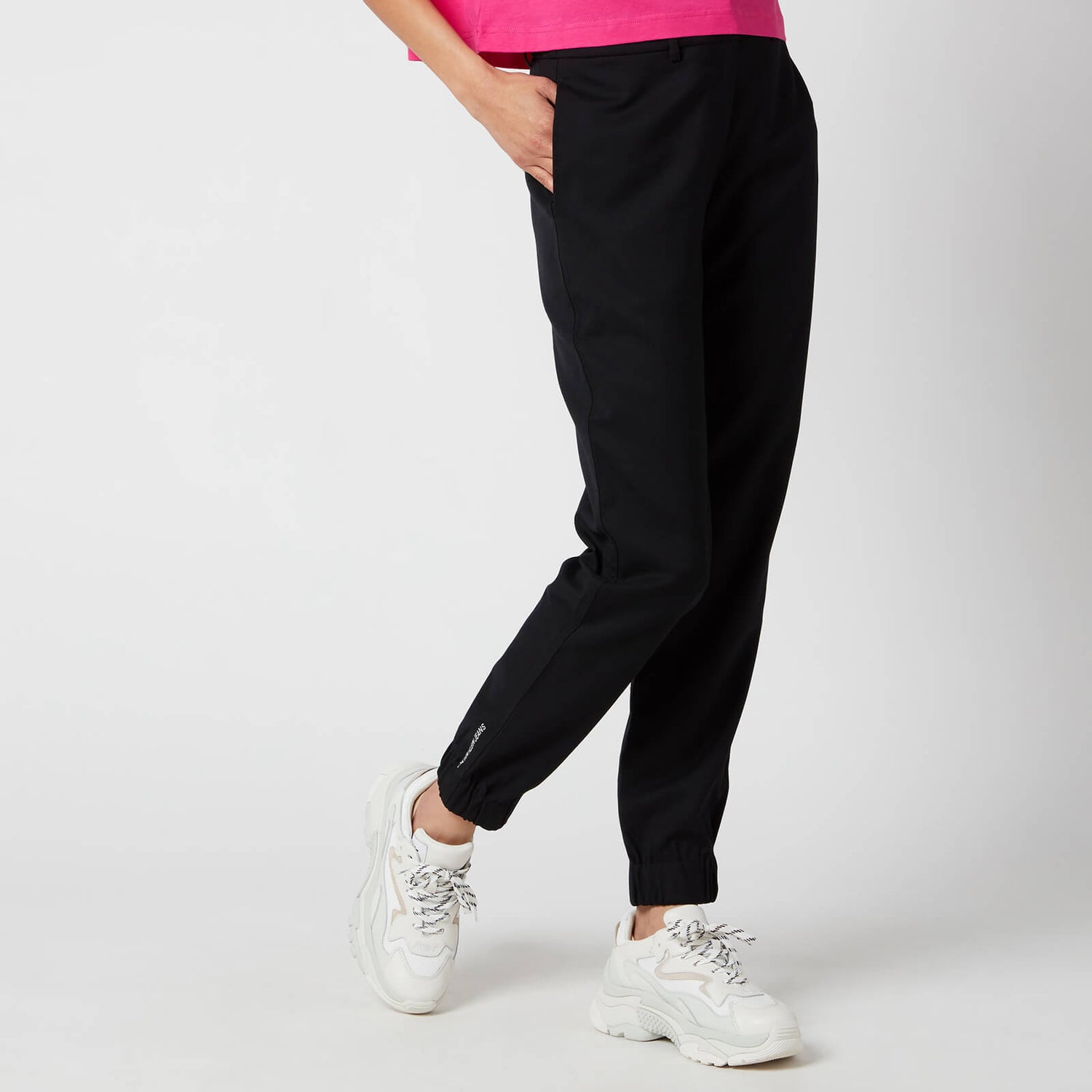 Calvin Klein Jeans Women's Wool Tapered Jogging Bottoms - Ck Black