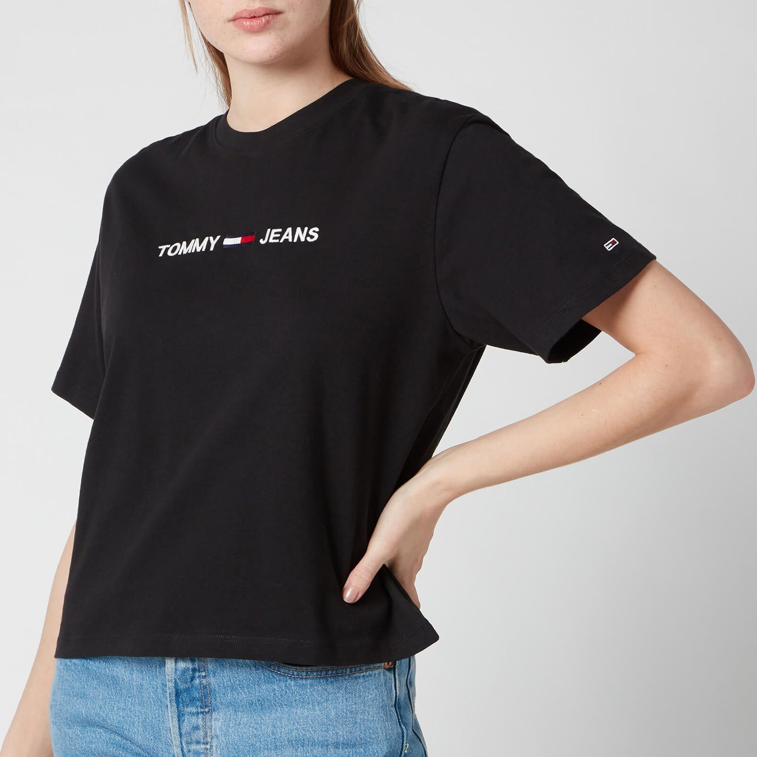 Tommy Jeans Women's Tjw Modern Linear Logo T-Shirt - Black