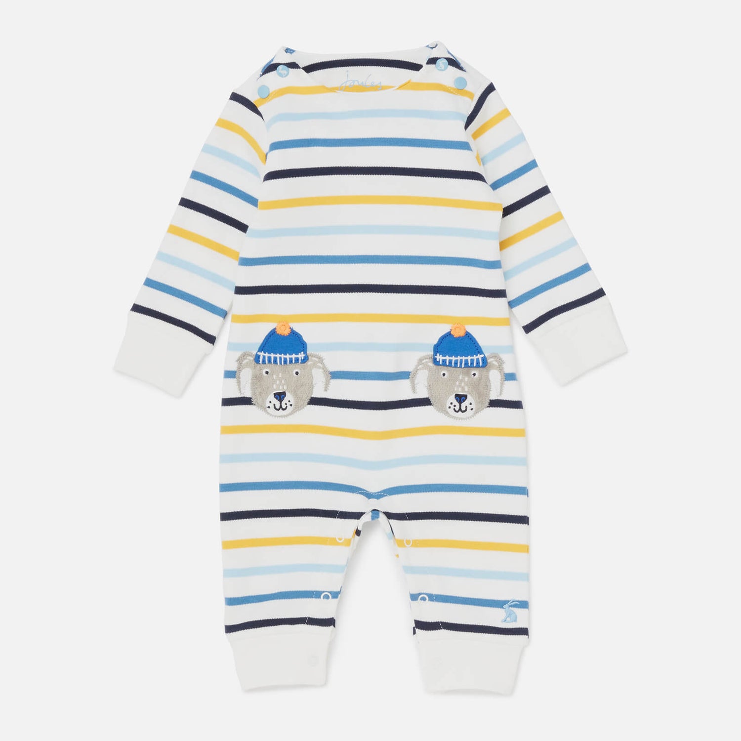 Joules Baby Fife Stripe Dog Baby Gro - Blue
