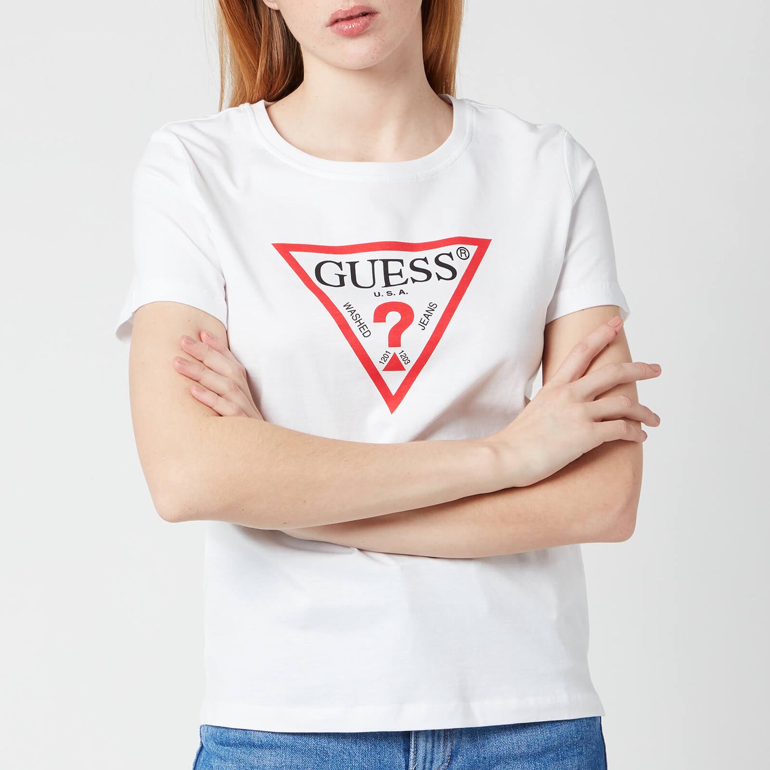 Guess Women's Short Sleeve Original T-Shirt - True White