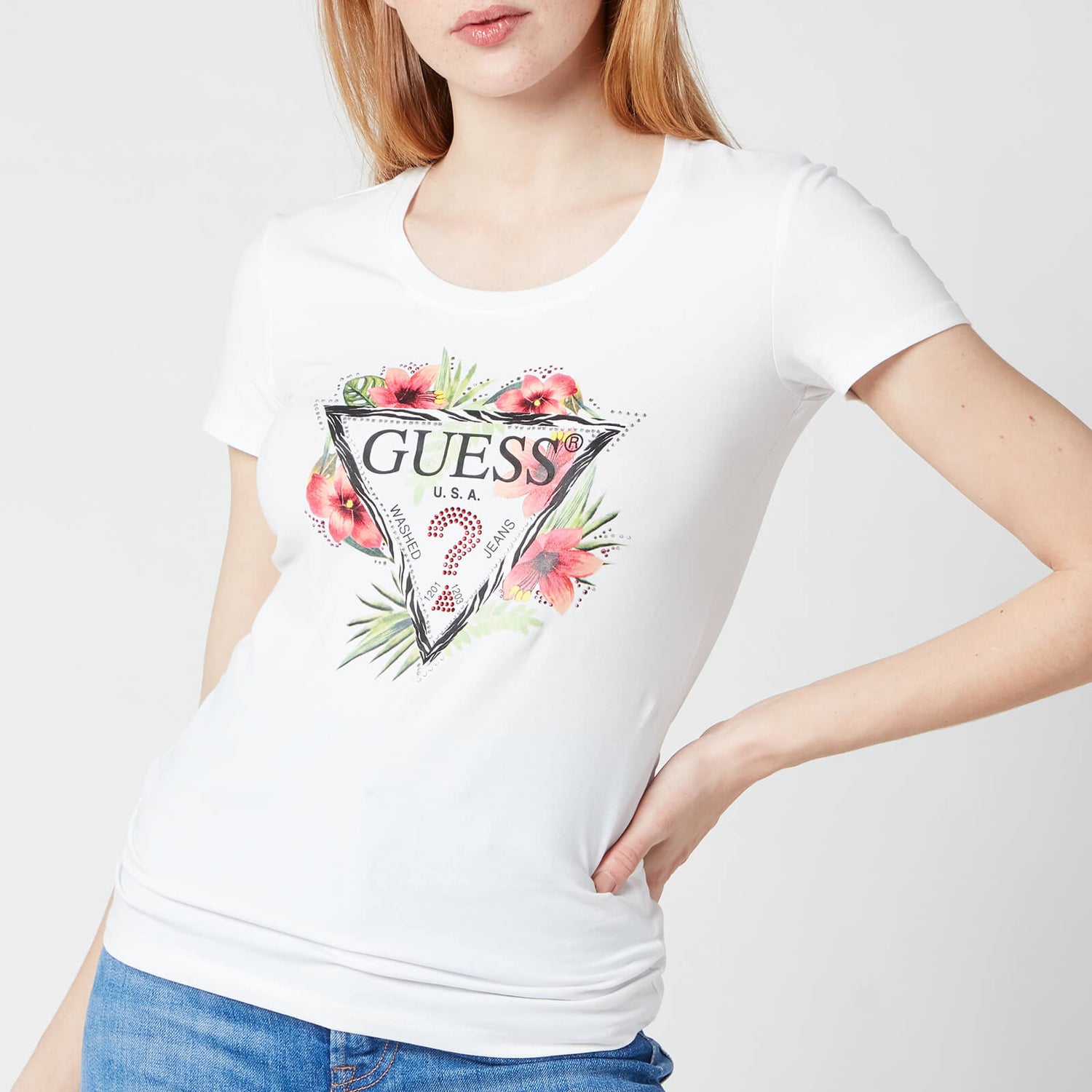 Guess Women's Short Sleeve Rebecca T-Shirt - True White