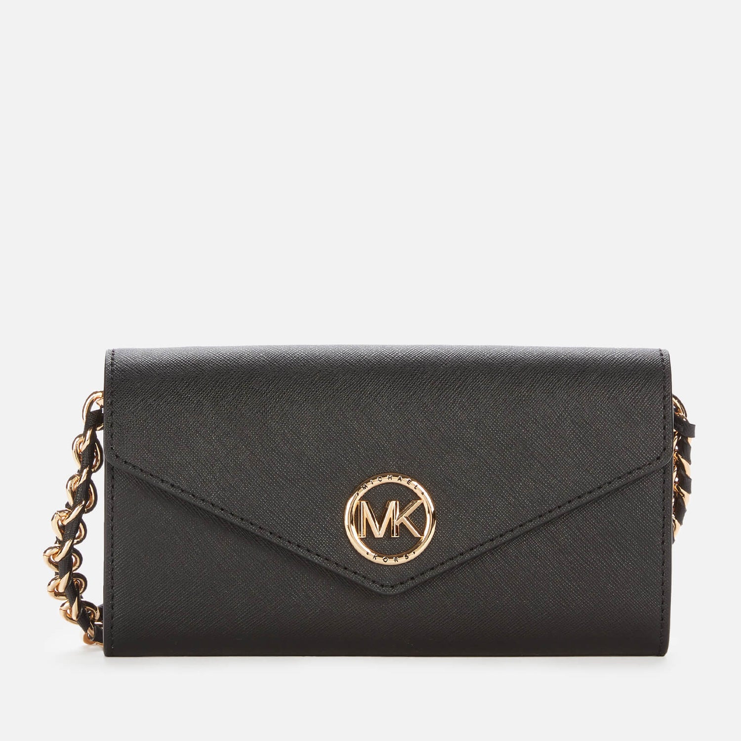 MICHAEL Michael Kors Women's Carmen Large Wallet Chn Cross Body Bag - Black