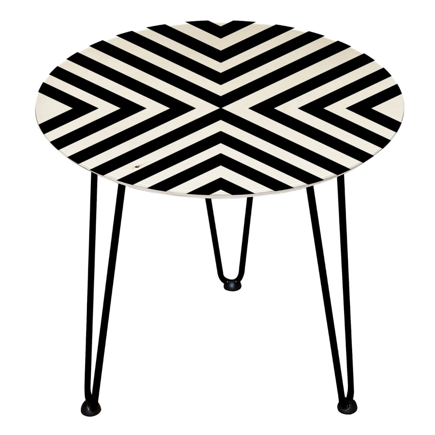 Decorsome Corner Stripes Wooden Side Table
